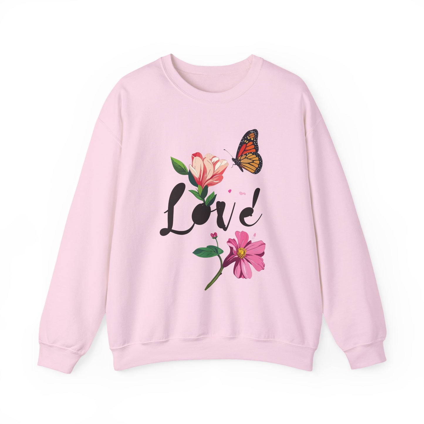 Floral Love Sweatshirt, Floral Butterfly Sweatshirt, Love Sweatshirt, Valentine's Day Sweatshirt, Floral Sweatshirt 120