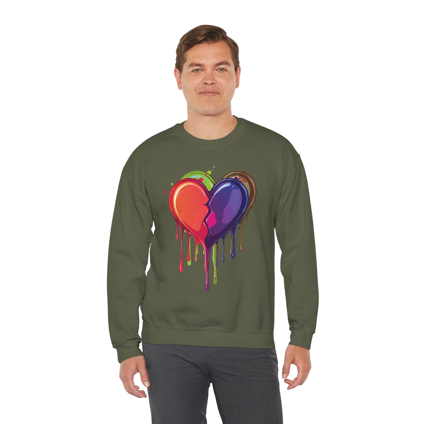 Double Bleeding Heart Sweatshirt, Big Heart Sweatshirt, Love Sweatshirt, Valentine's Day Sweatshirt, Heart Sweatshirt 119
