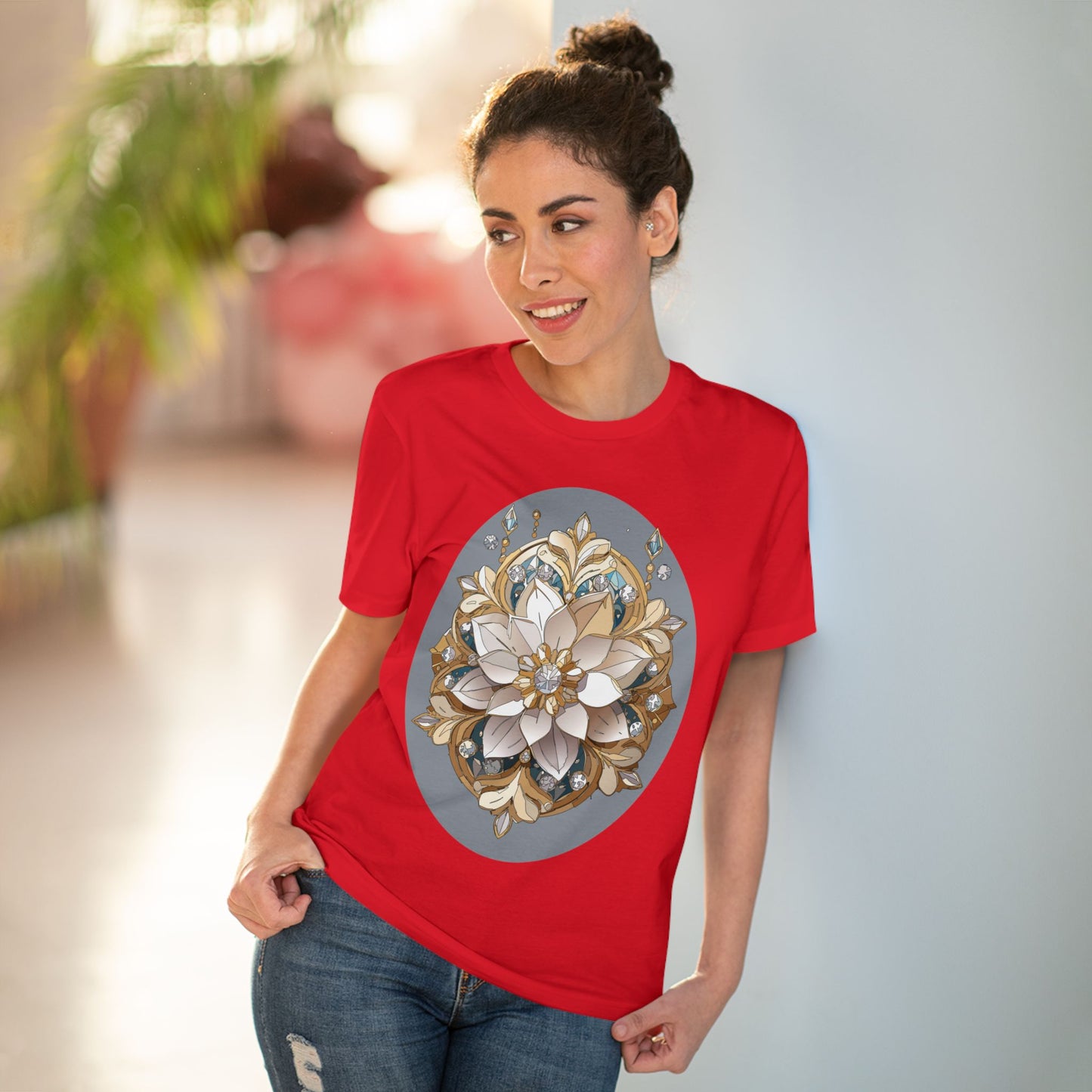 Organic T-shirt with Flower