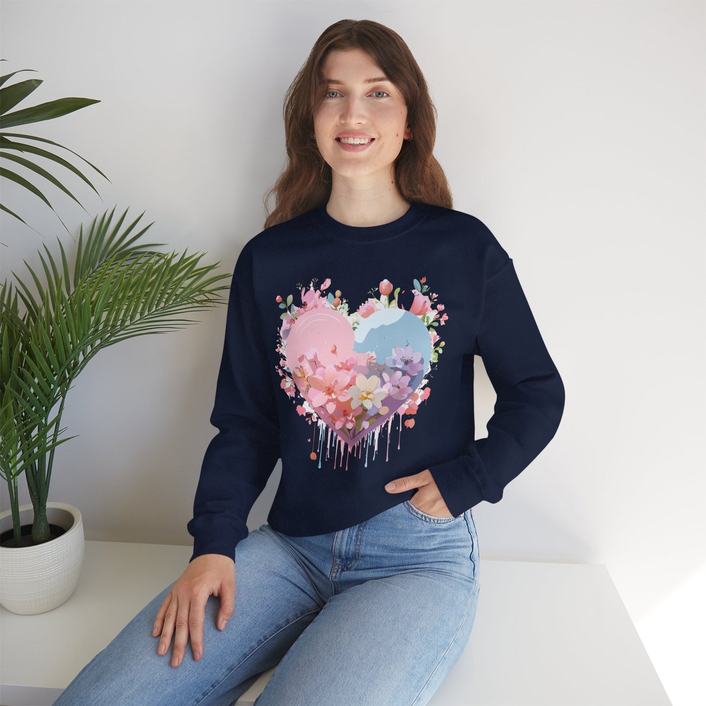 Floral Heart Sweatshirt, Floral Love Sweatshirt, Valentine's Day Sweatshirt, Heart Floral Sweatshirt
