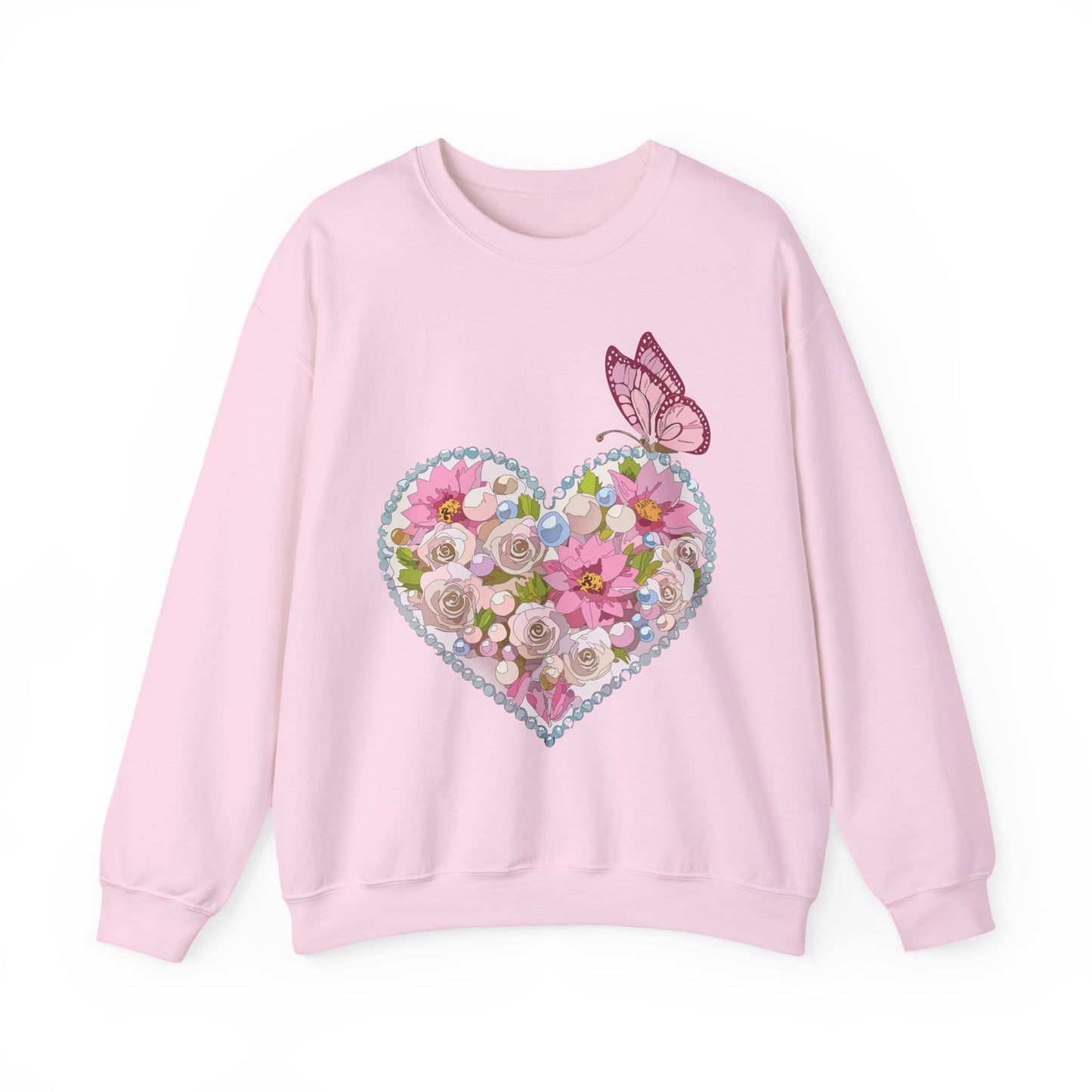Floral Heart Sweatshirt, Floral Love Sweatshirt, Valentine's Day Sweatshirt, Heart Floral Sweatshirt
