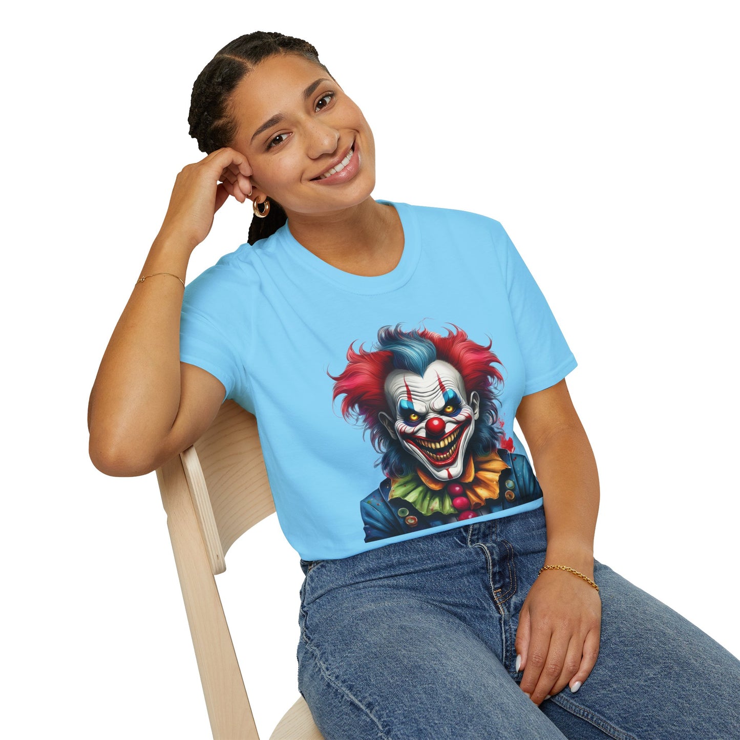Clown Shirt, T Shirt with Clown, Funny Man Shirt, Tee Shirt with Funny Man, Circus Shirt, Shirt with Circus, Scary Man Shirt, Shirt with Scary Man