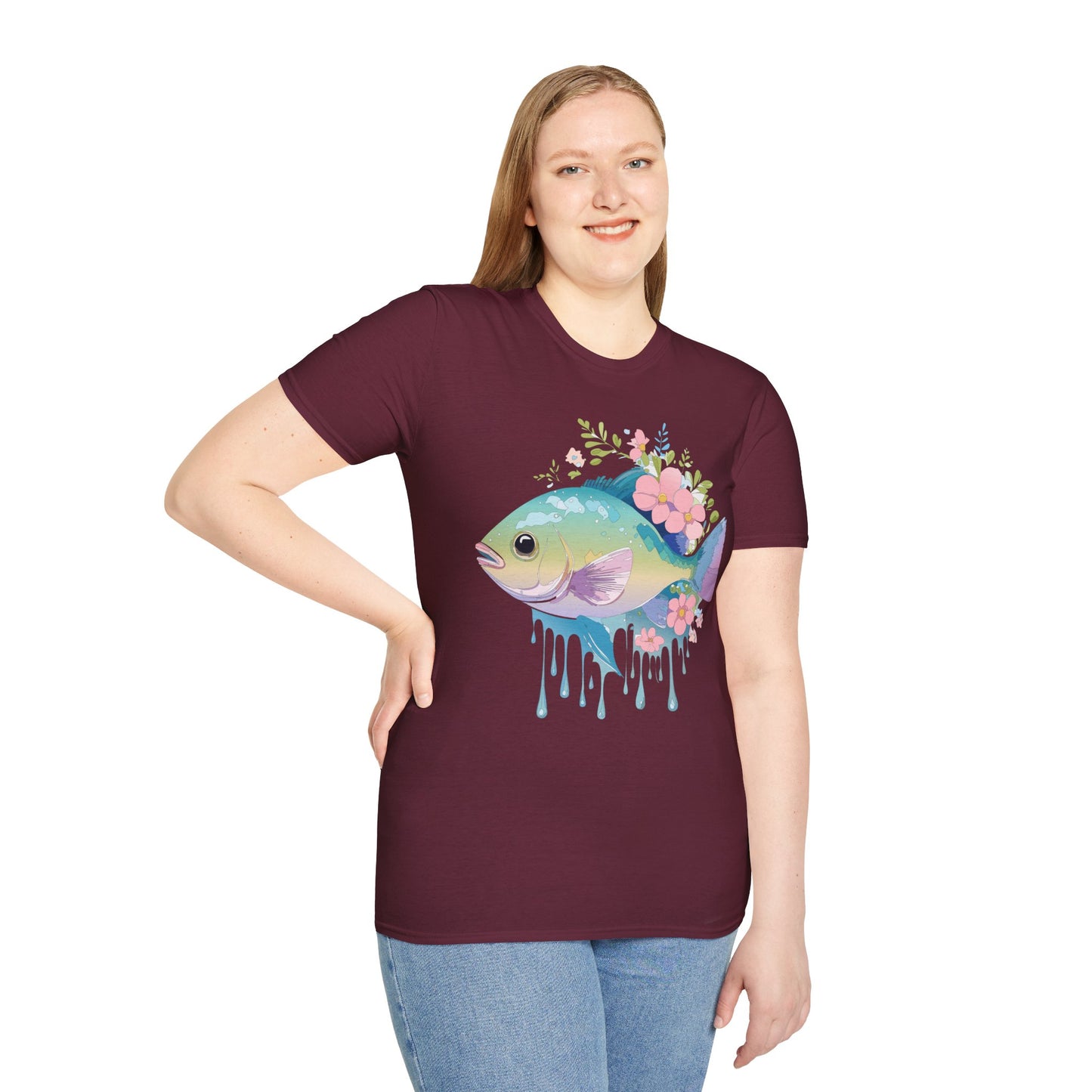 Fish Art Design Shirt, T Shirt with Fish, Graphic Shirt, Tee Shirt with Graphic Design, Shirt with Fish Graphic Art
