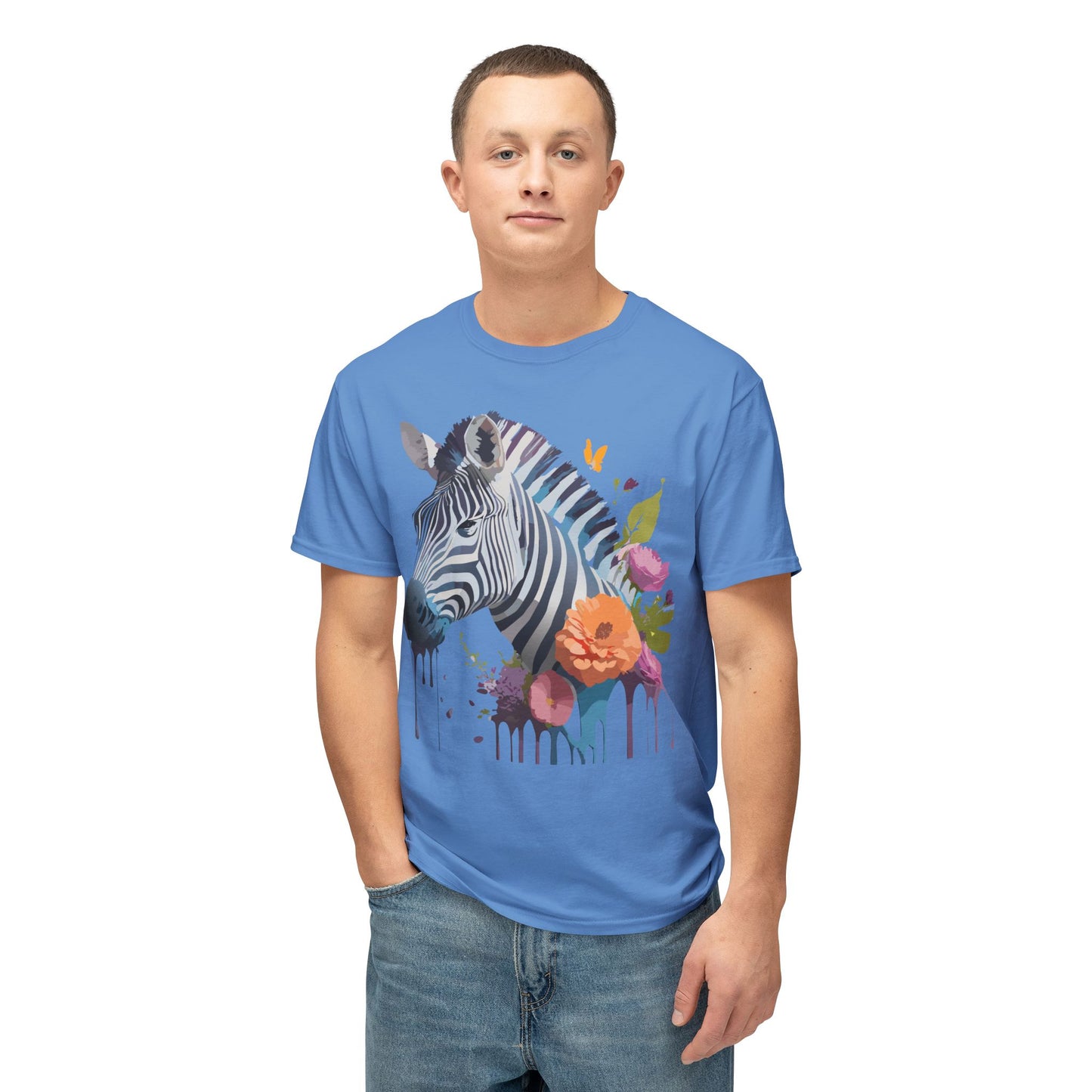 Zebra T-Shirt, Vintage Zebra Tee, Floral Tees, Zebra Art Design Shirt, Tee Shirt with Zebra 9