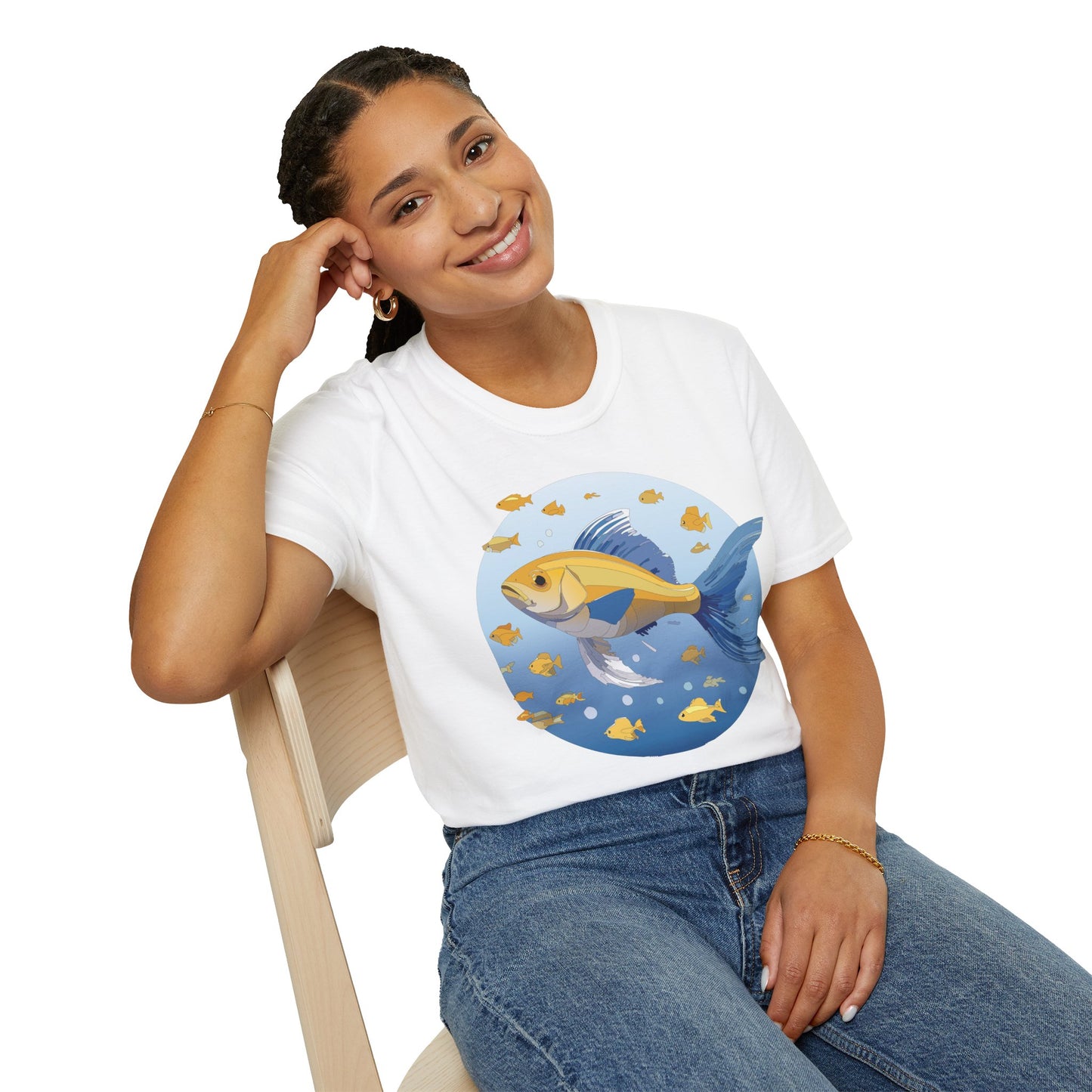 Fish Art Design Shirt, T Shirt with Fish, Graphic Shirt, Tee Shirt with Graphic Design, Shirt with Fish Graphic Art