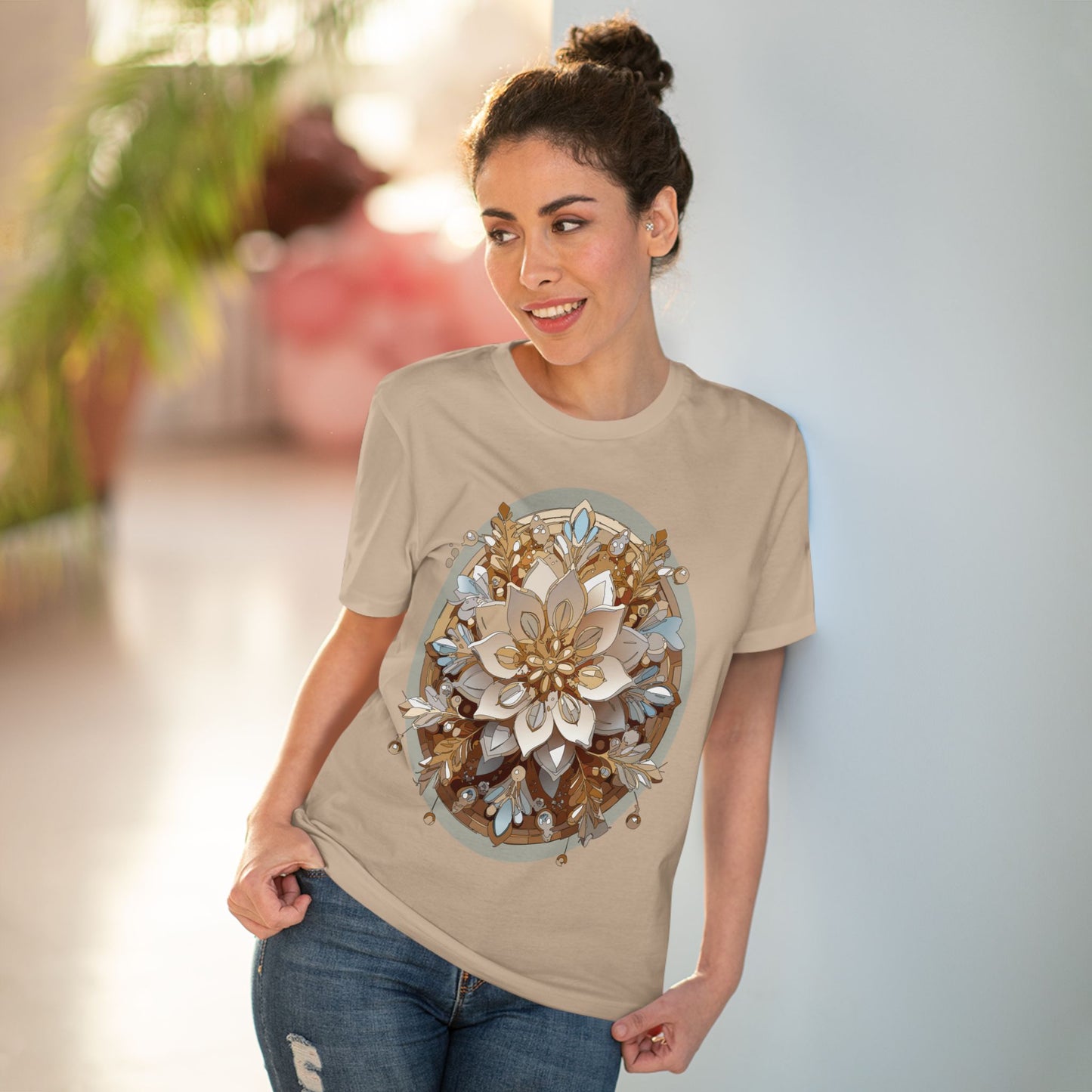 Organic T-shirt with Flower