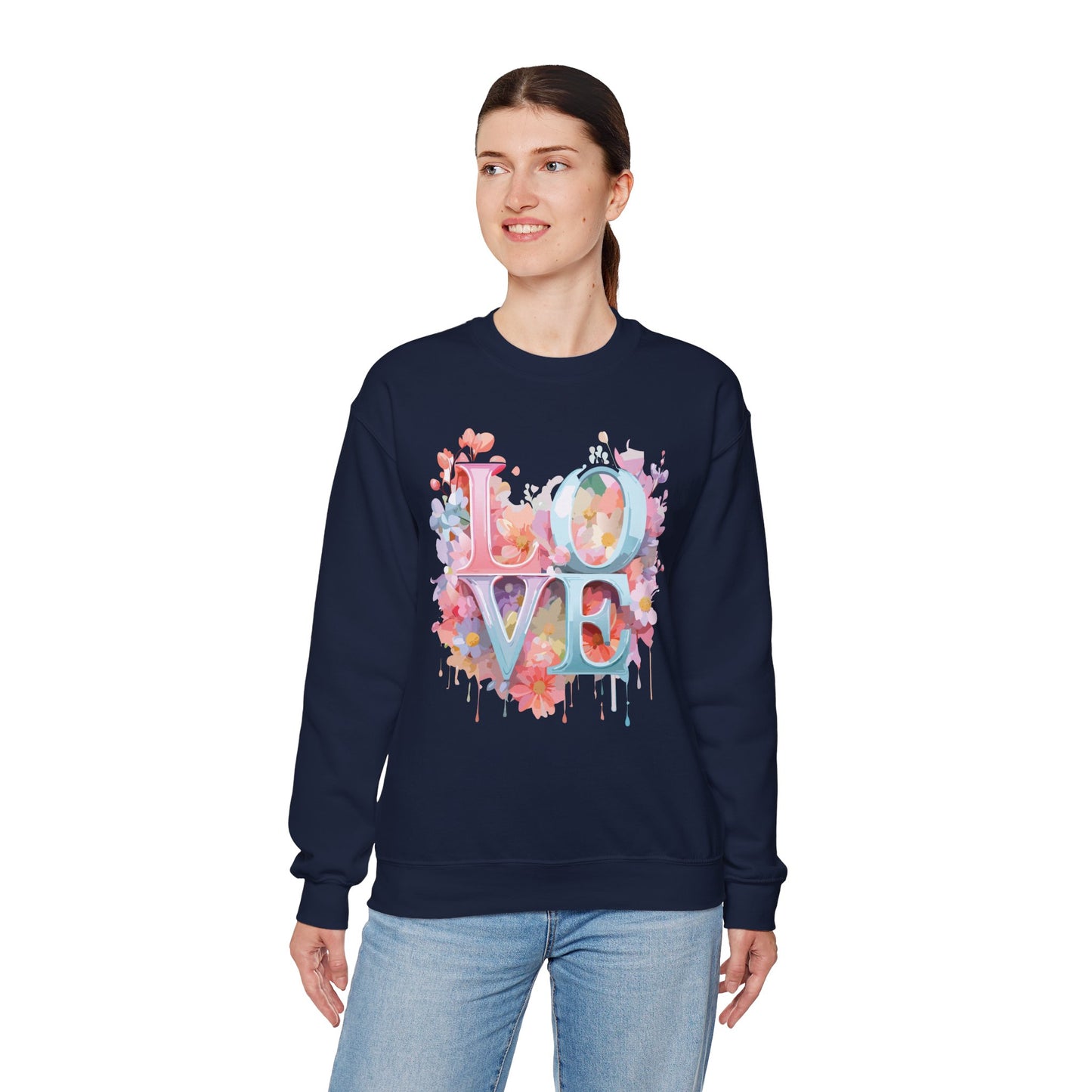 Floral Love Sweatshirt, Valentine's Day Sweatshirt, Love Flower Sweatshirt
