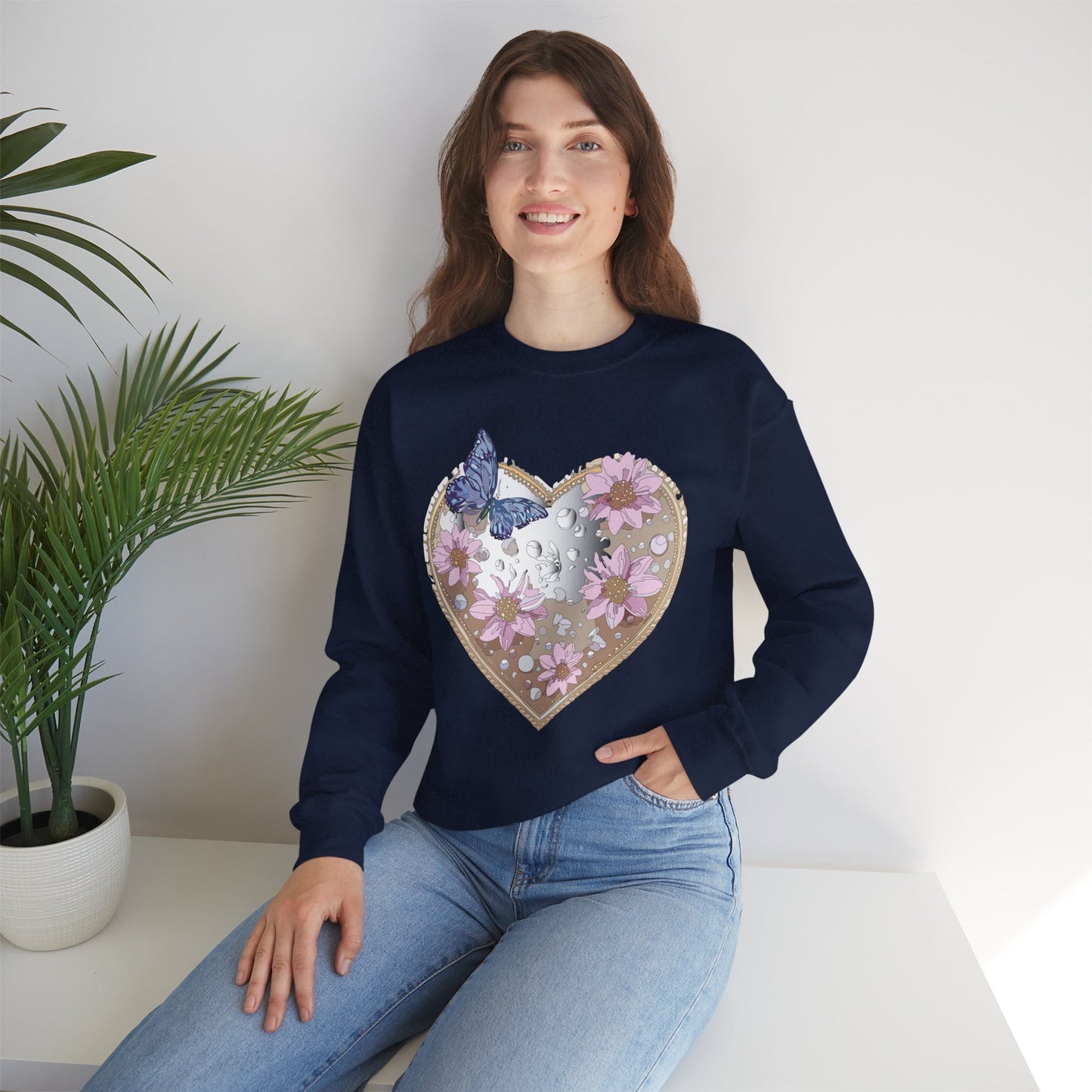 Floral Heart Sweatshirt, Floral Love Sweatshirt, Valentine's Day Sweatshirt, Heart Floral Sweatshirt