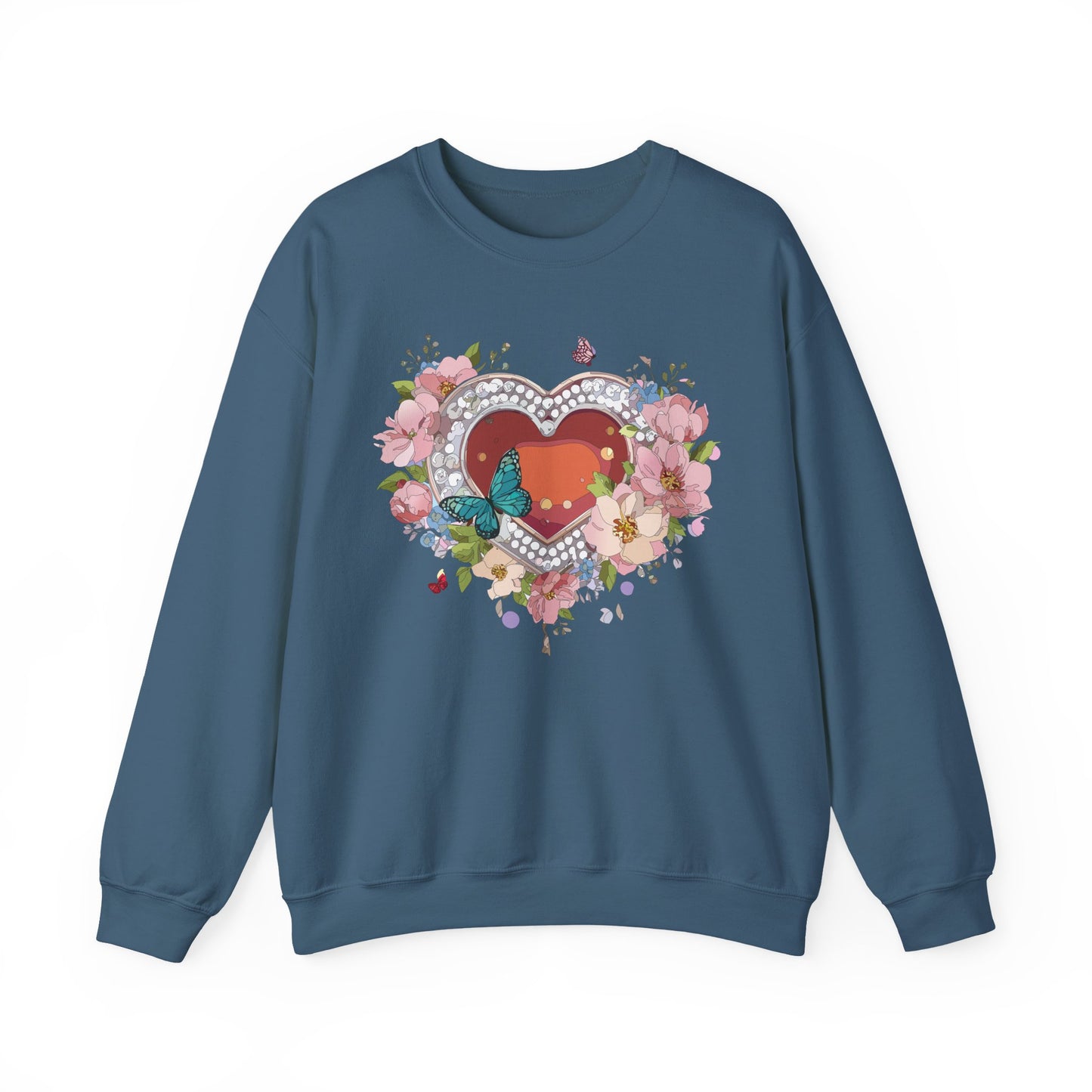 Floral Heart Sweatshirt, Floral Love Sweatshirt, Valentine's Day Sweatshirt, Heart Floral Sweatshirt