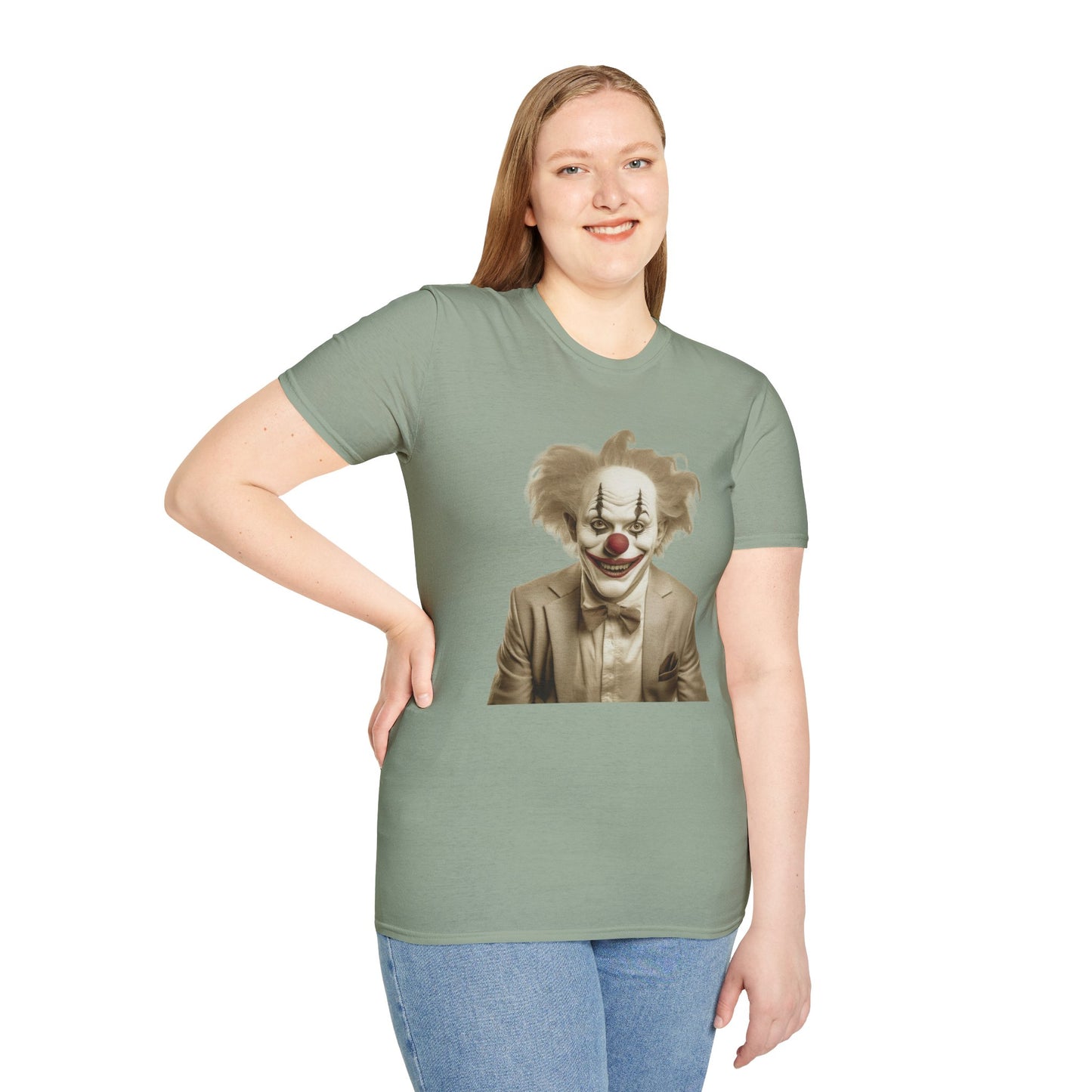 Clown Shirt, T Shirt with Clown, Funny Man Shirt, Tee Shirt with Funny Man, Circus Shirt, Shirt with Circus, Scary Man Shirt, Shirt with Scary Man