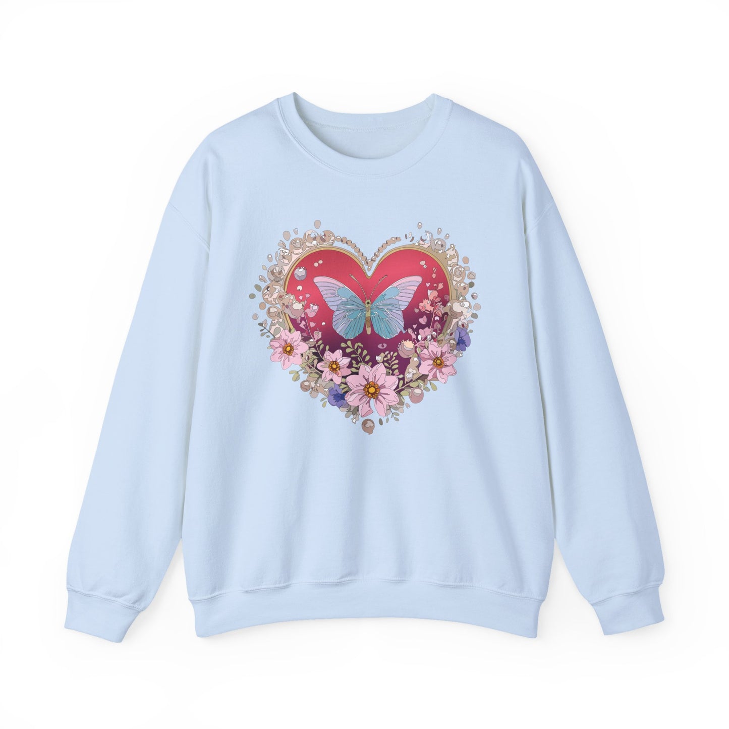 Floral Heart Sweatshirt, Floral Love Sweatshirt, Valentine's Day Sweatshirt, Heart Floral Sweatshirt