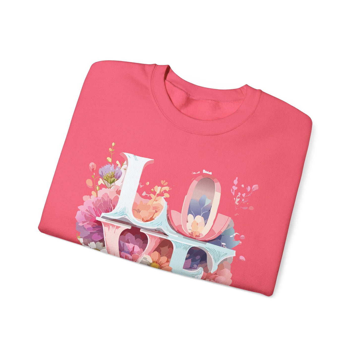 Floral Love Sweatshirt, Valentine's Day Sweatshirt, Love Flower Sweatshirt