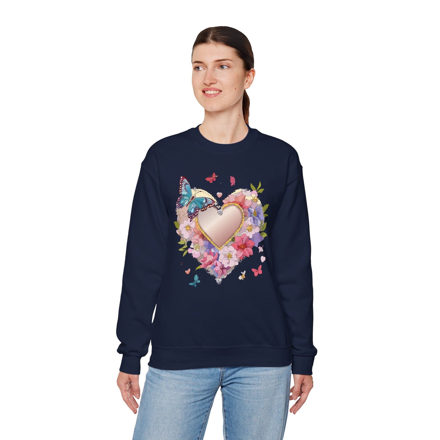 Floral Heart Sweatshirt, Floral Love Sweatshirt, Valentine's Day Sweatshirt, Heart Floral Sweatshirt