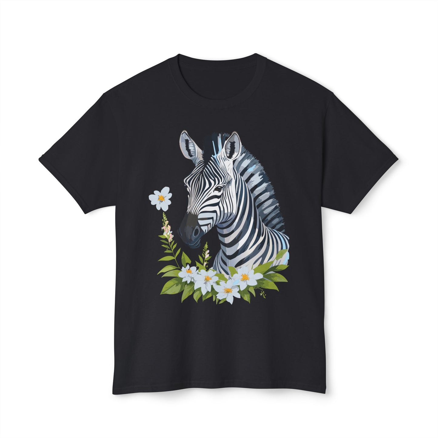 Zebra T-Shirt, Vintage Zebra Tee, Floral Tees, Zebra Art Design Shirt, Tee Shirt with Zebra 1