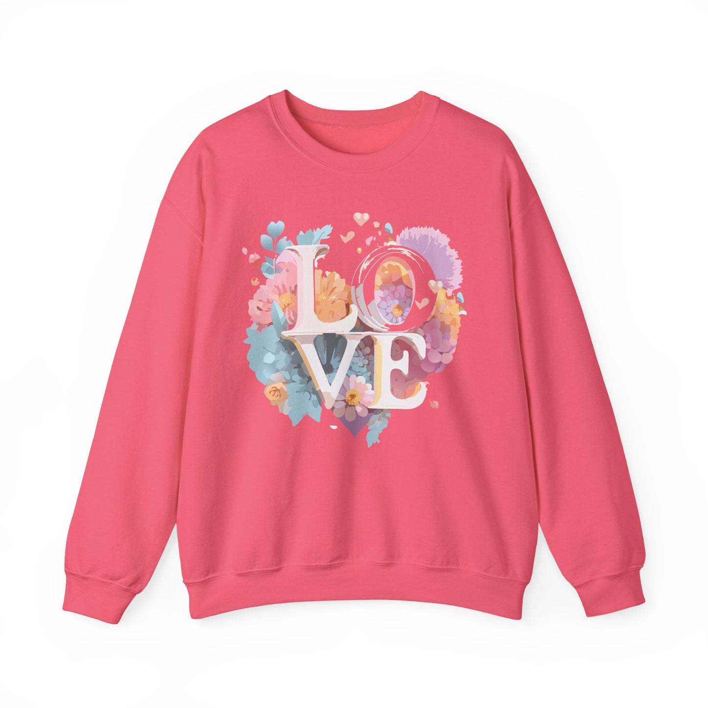 Floral Love Sweatshirt, Valentine's Day Sweatshirt, Love Flower Sweatshirt