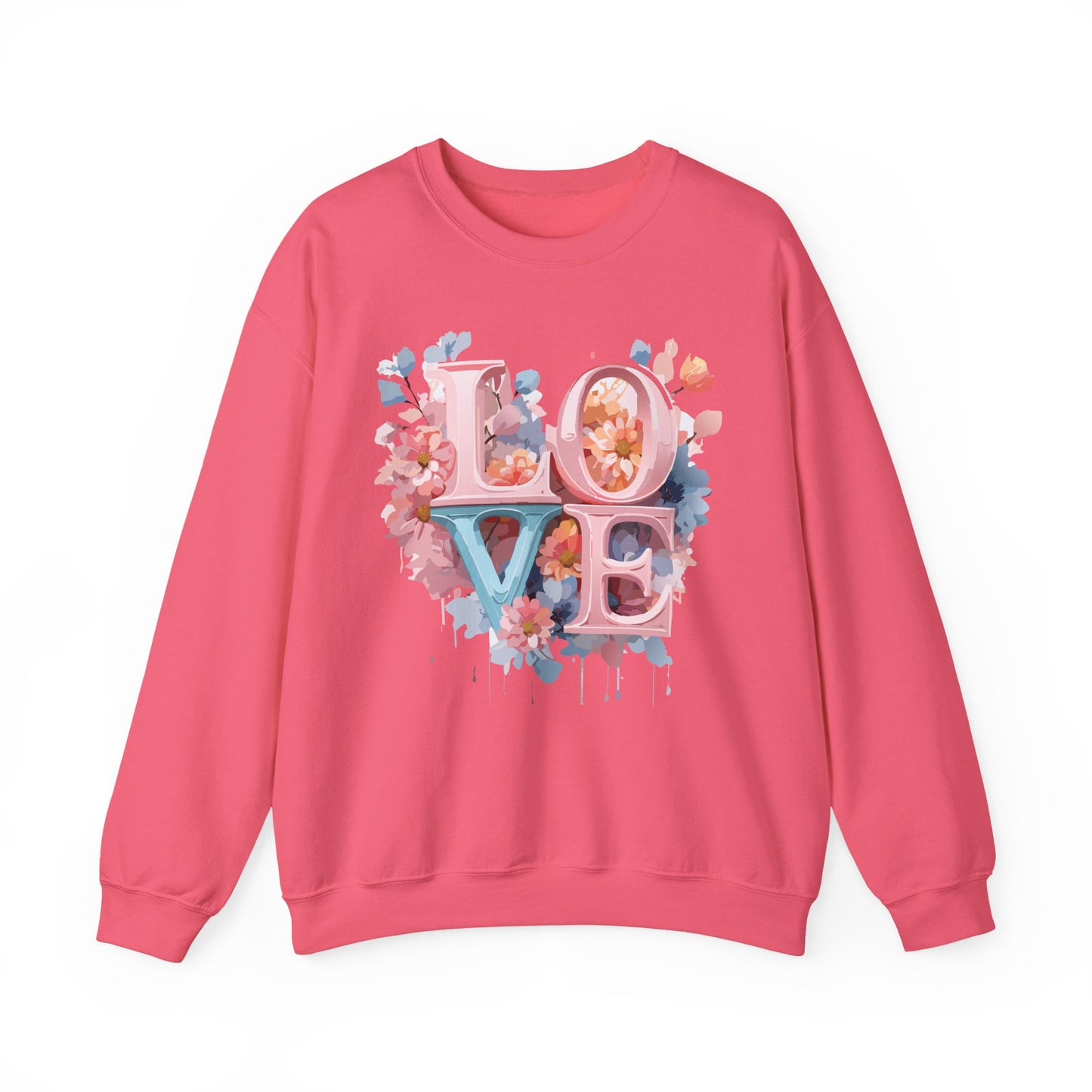 Floral Love Sweatshirt, Valentine's Day Sweatshirt, Love Flower Sweatshirt