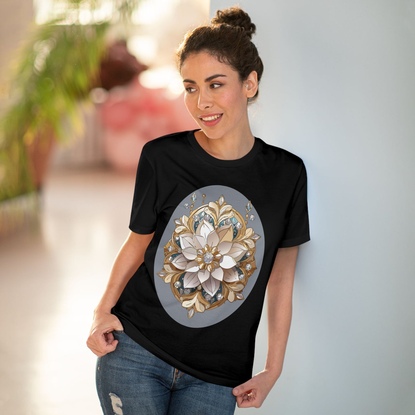 Organic T-shirt with Flower