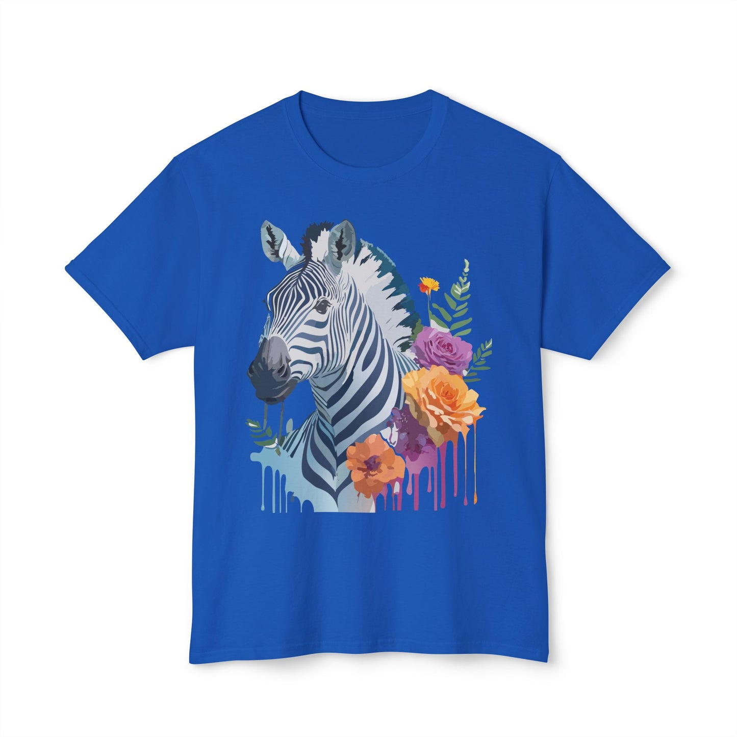Zebra T-Shirt, Vintage Zebra Tee, Floral Tees, Zebra Art Design Shirt, Tee Shirt with Zebra 2