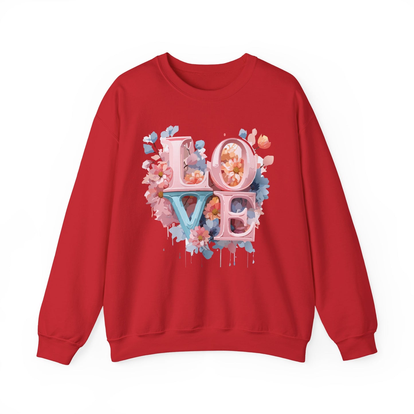 Floral Love Sweatshirt, Valentine's Day Sweatshirt, Love Flower Sweatshirt