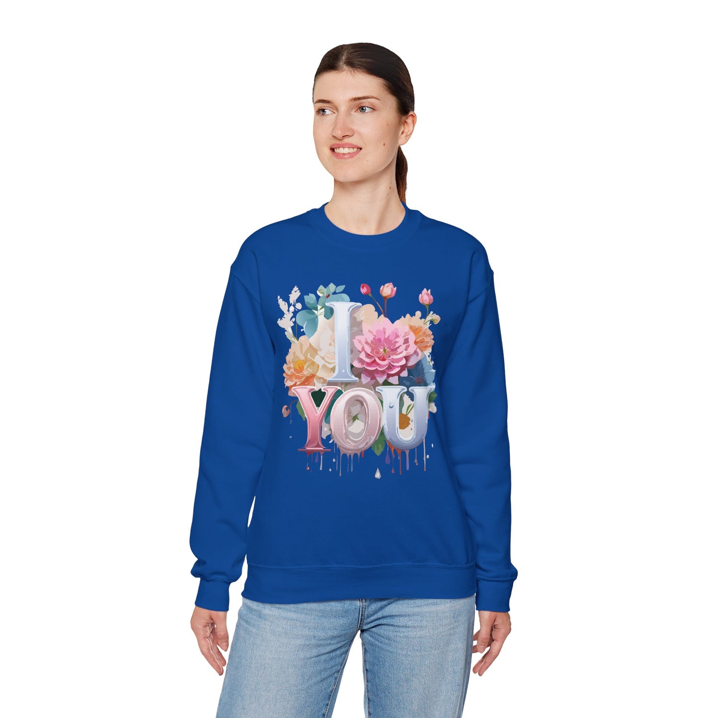 Floral Love Sweatshirt, Valentine's Day Sweatshirt, Love Flower Sweatshirt