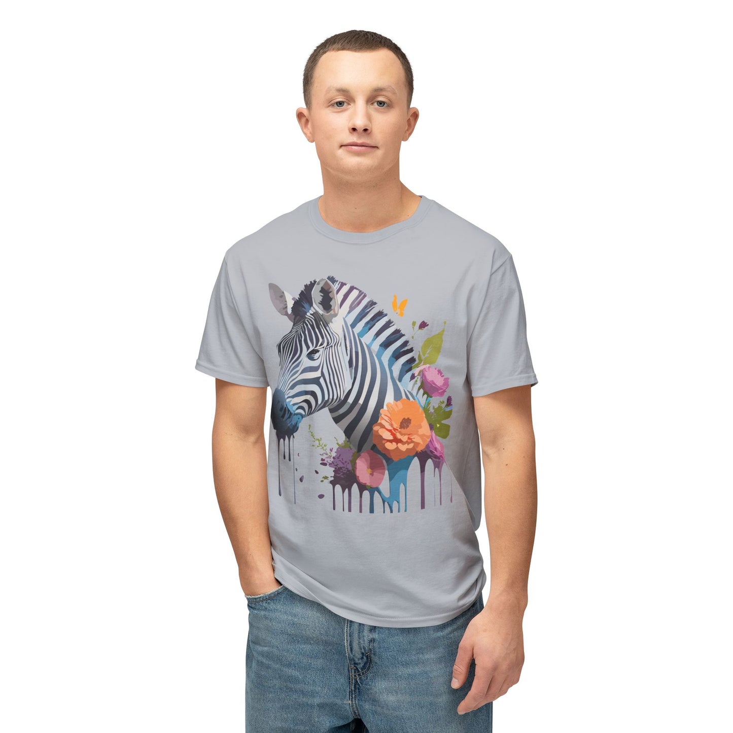 Zebra T-Shirt, Vintage Zebra Tee, Floral Tees, Zebra Art Design Shirt, Tee Shirt with Zebra 9