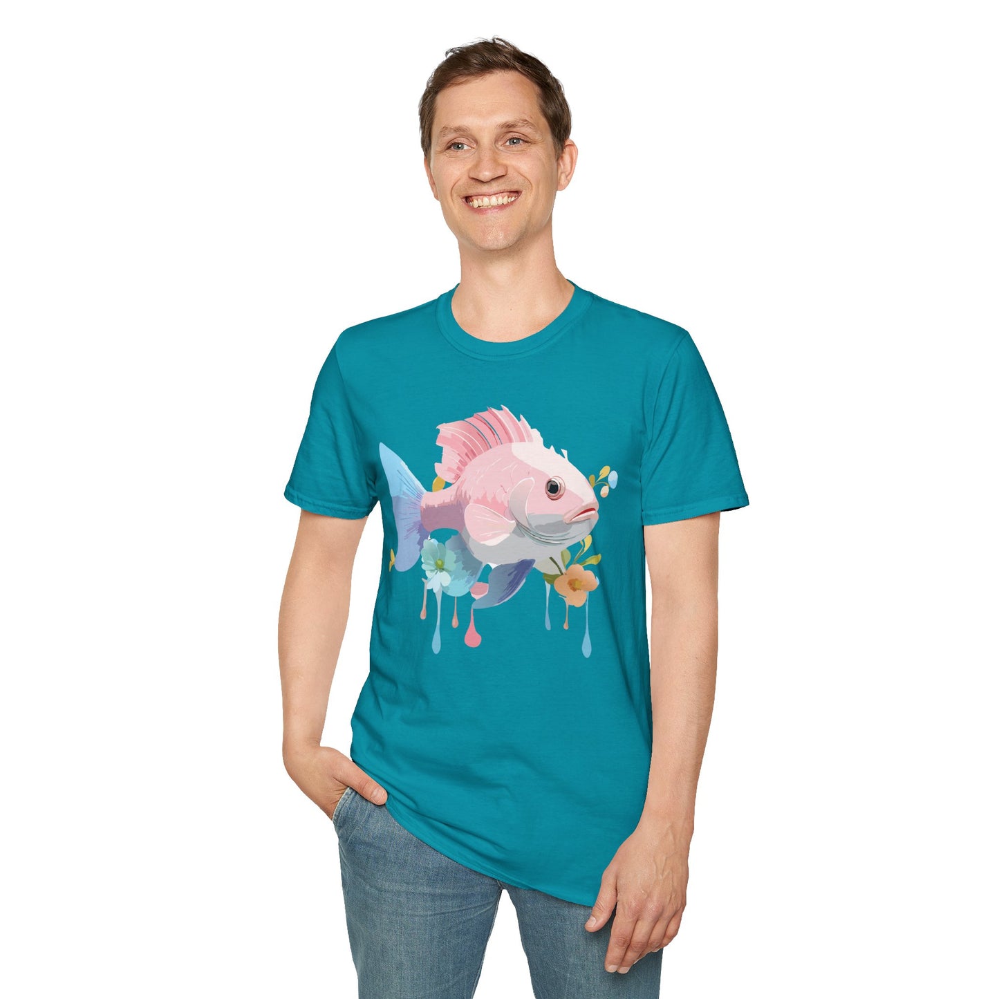 Fish Art Design Shirt, T Shirt with Fish, Graphic Shirt, Tee Shirt with Graphic Design, Shirt with Fish Graphic Art