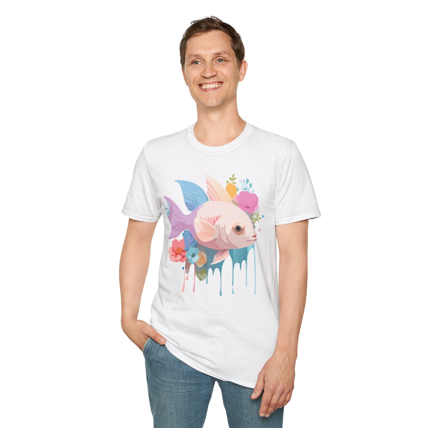 Fish Art Design Shirt, T Shirt with Fish, Graphic Shirt, Tee Shirt with Graphic Design, Shirt with Fish Graphic Art