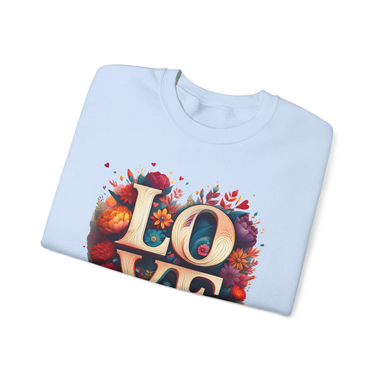 Floral Love Sweatshirt, Valentine's Day Sweatshirt, Love Flower Sweatshirt