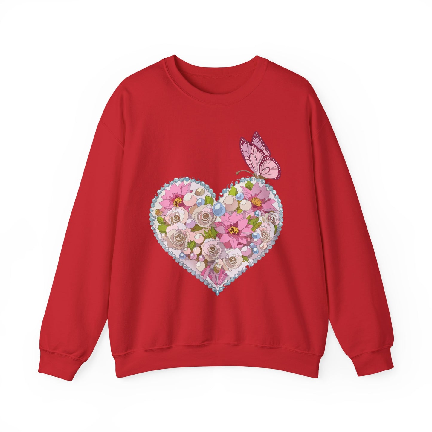 Floral Heart Sweatshirt, Floral Love Sweatshirt, Valentine's Day Sweatshirt, Heart Floral Sweatshirt