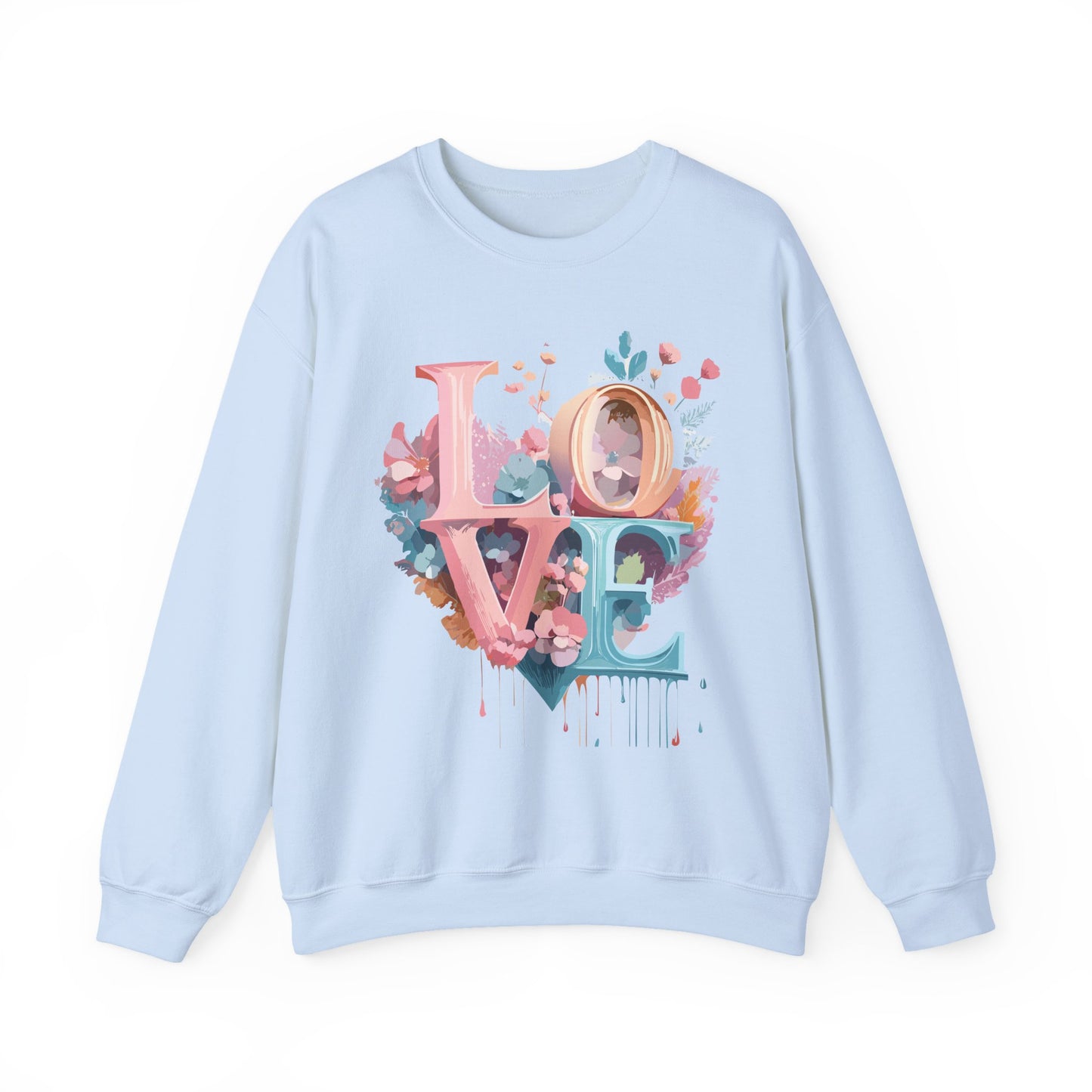 Floral Love Sweatshirt, Valentine's Day Sweatshirt, Love Flower Sweatshirt