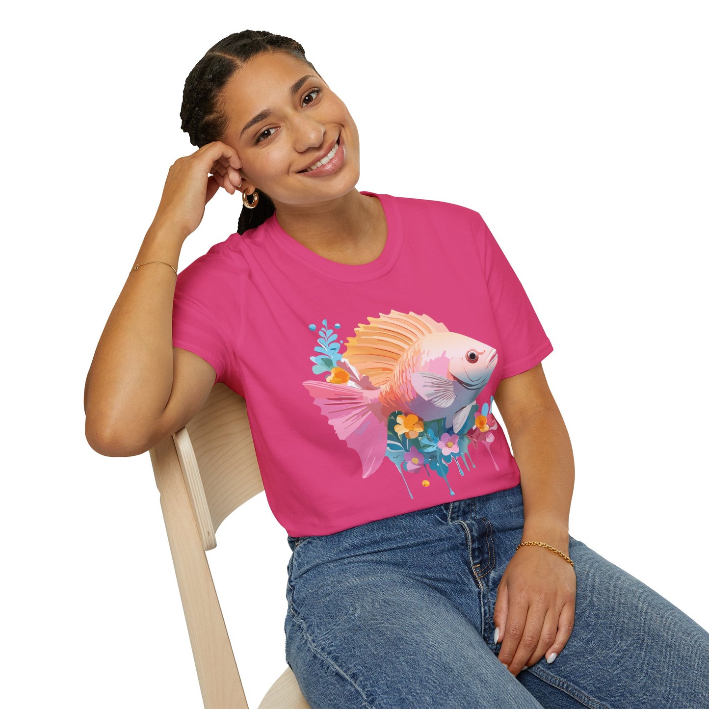 Fish Art Design Shirt, T Shirt with Fish, Graphic Shirt, Tee Shirt with Graphic Design, Shirt with Fish Graphic Art