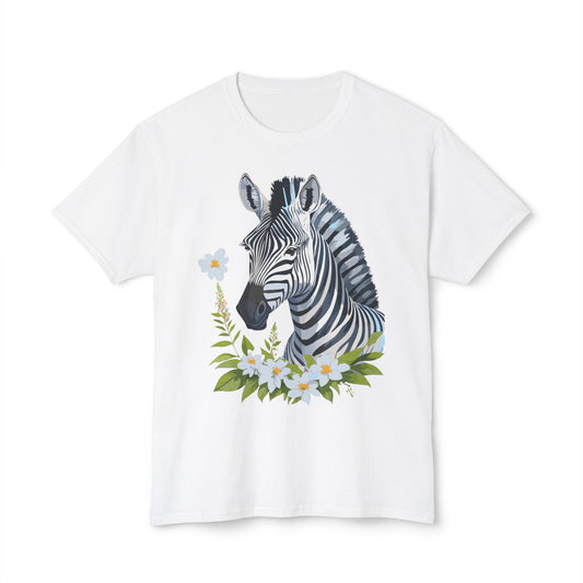 Zebra T-Shirt, Vintage Zebra Tee, Floral Tees, Zebra Art Design Shirt, Tee Shirt with Zebra 1
