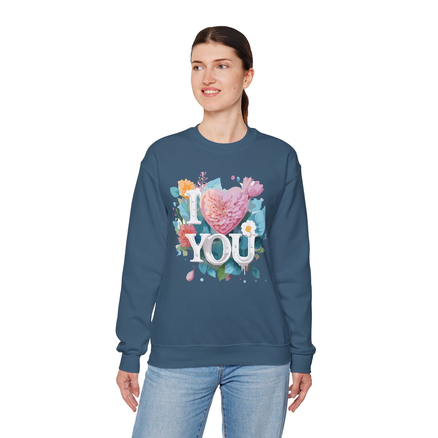 Floral Love Sweatshirt, Valentine's Day Sweatshirt, Love Flower Sweatshirt