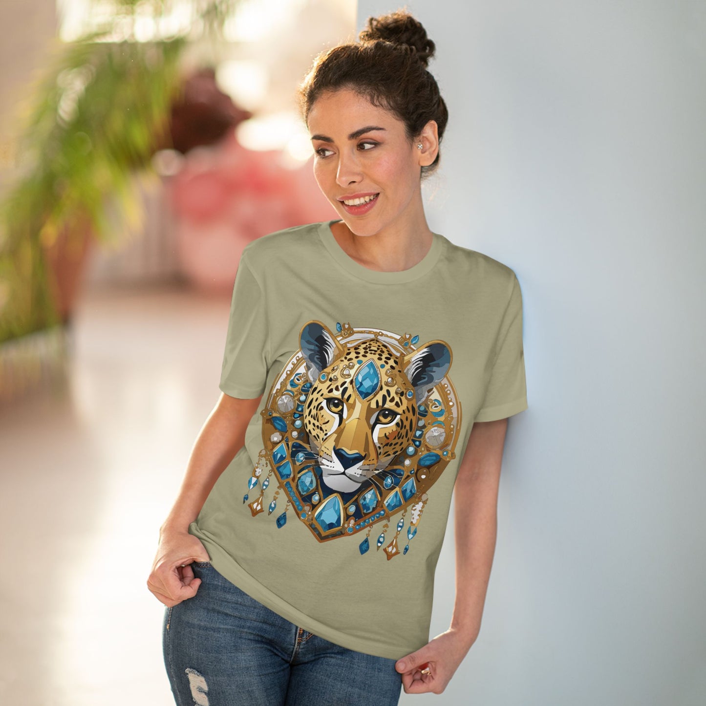 Organic T-shirt with Animals - Cheetah