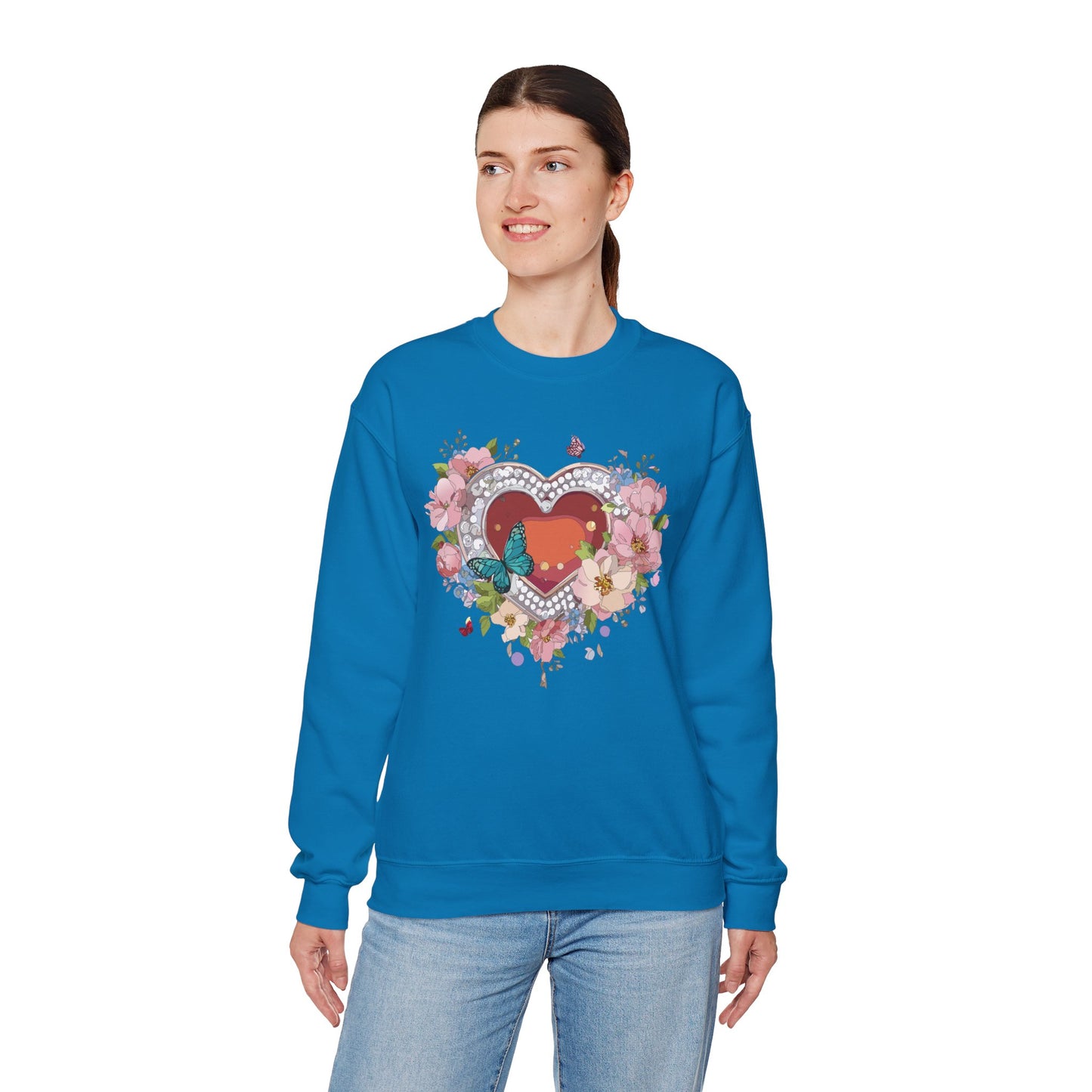 Floral Heart Sweatshirt, Floral Love Sweatshirt, Valentine's Day Sweatshirt, Heart Floral Sweatshirt