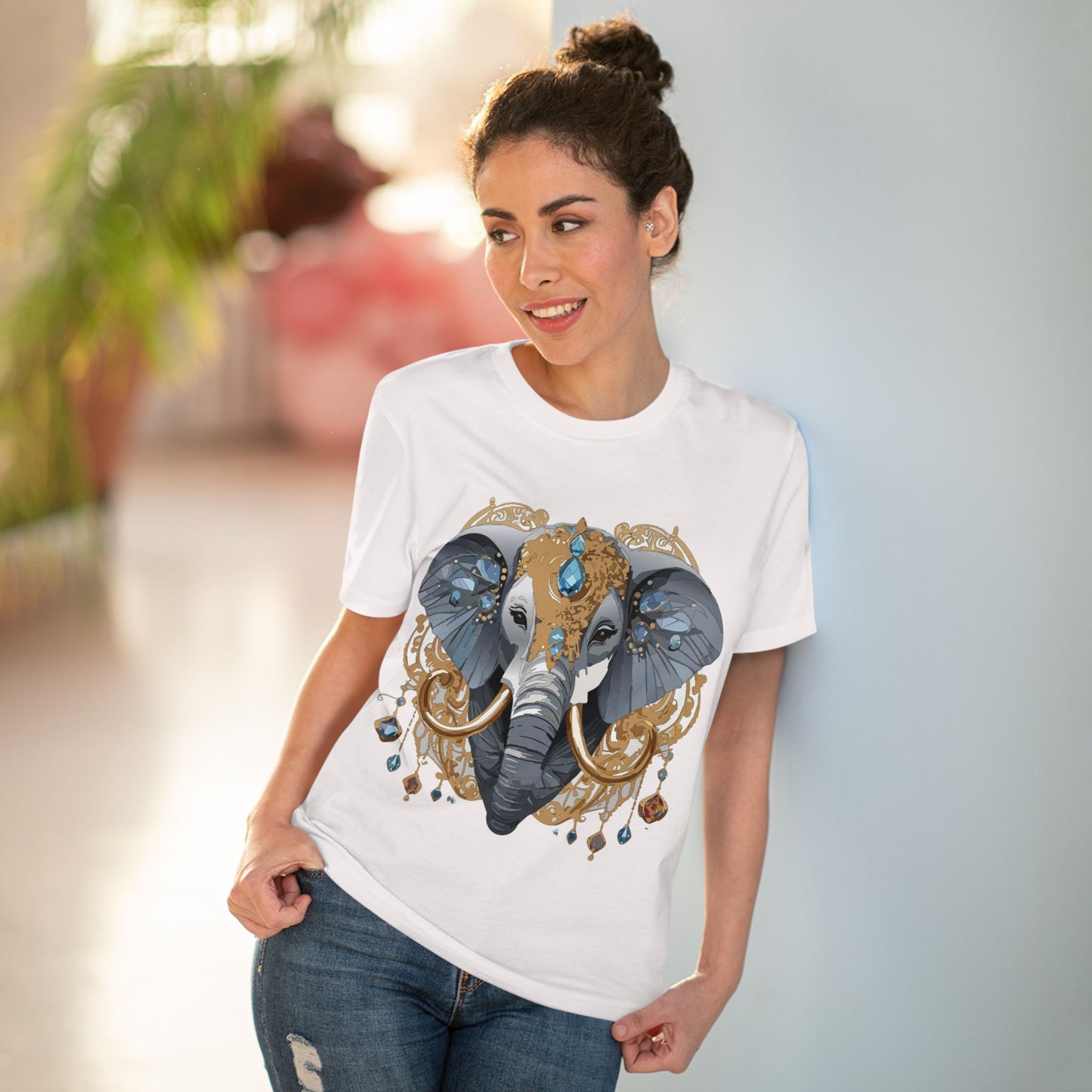 Organic T-shirt with Animals - Elephant