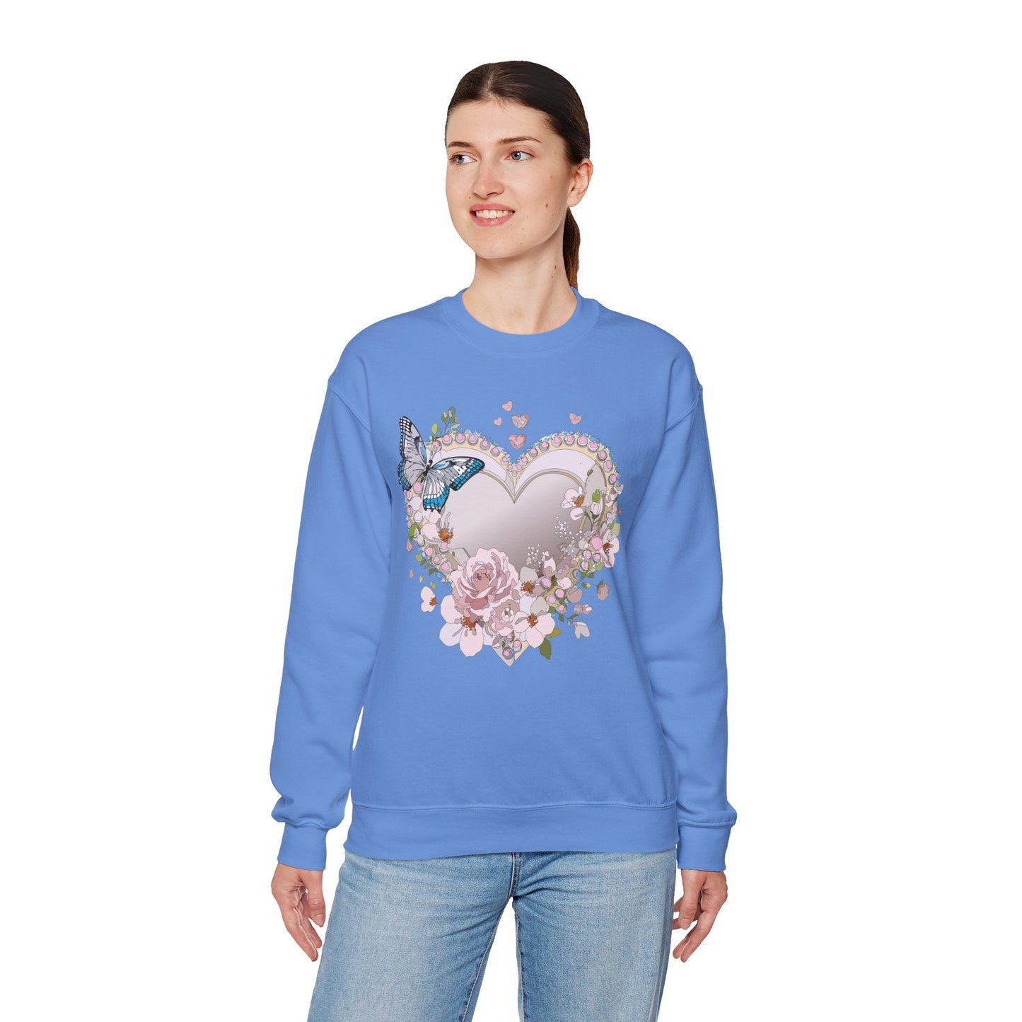 Floral Heart Sweatshirt, Floral Love Sweatshirt, Valentine's Day Sweatshirt, Heart Floral Sweatshirt