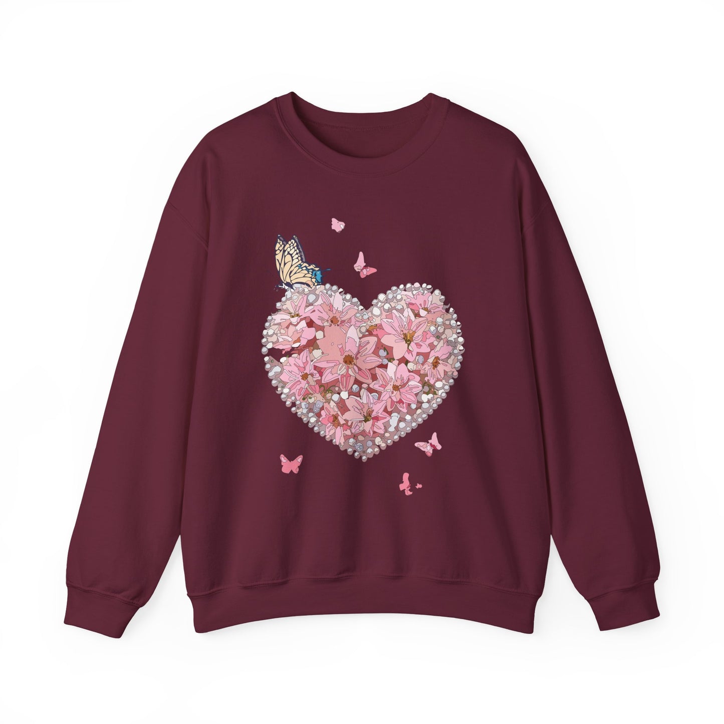 Floral Heart Sweatshirt, Floral Love Sweatshirt, Valentine's Day Sweatshirt, Heart Floral Sweatshirt