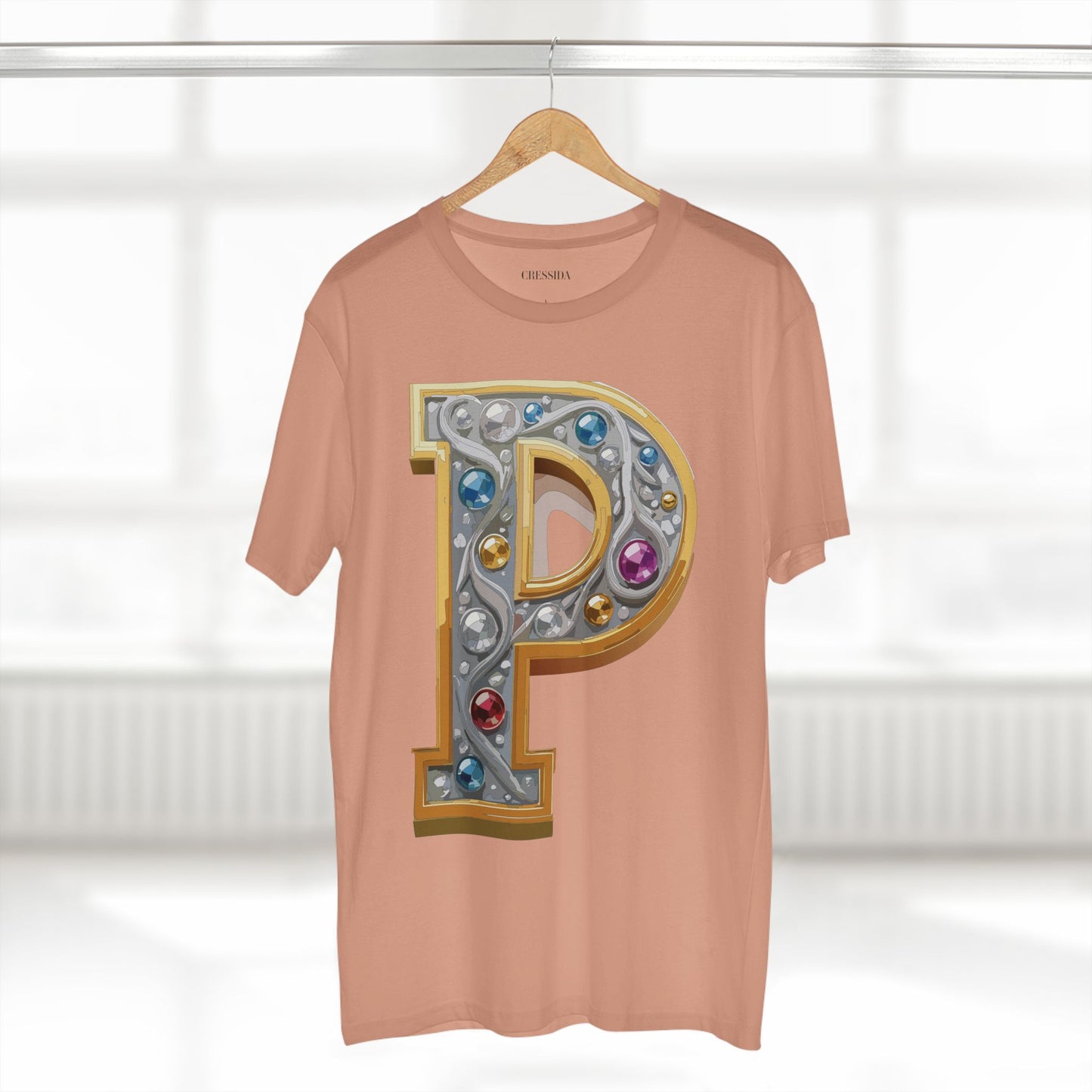 Letter Shirt, Shirt with Letters, Tee Shirt with Gold Letters