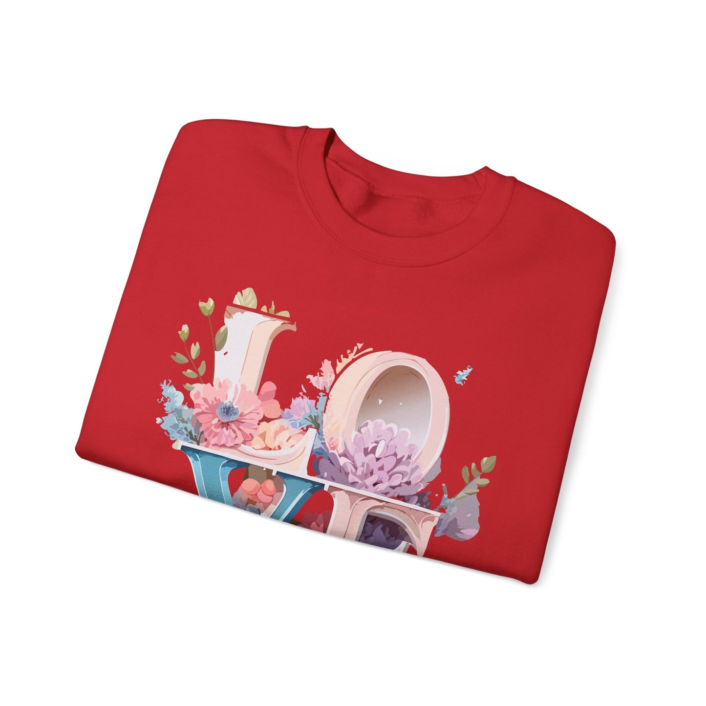 Floral Love Sweatshirt, Valentine's Day Sweatshirt, Love Flower Sweatshirt