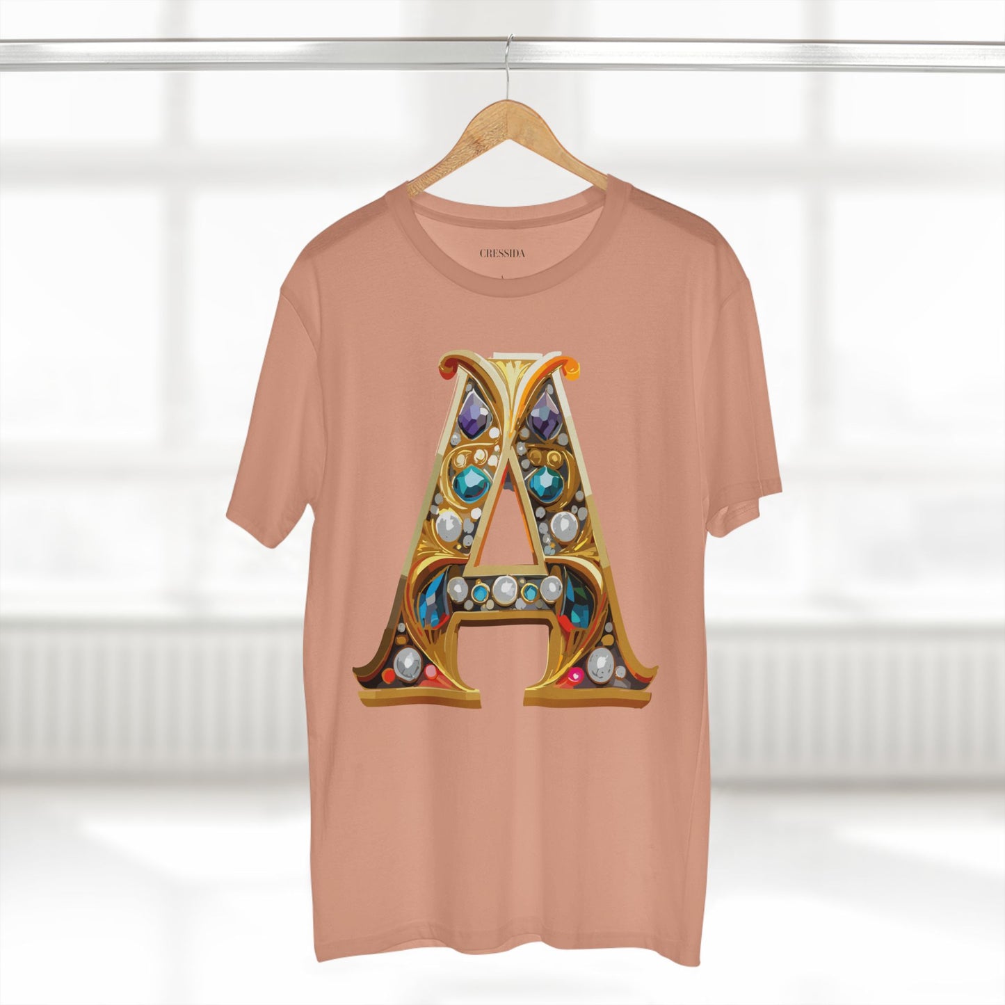 Letter Shirt, Shirt with Letters, Tee Shirt with Gold Letters