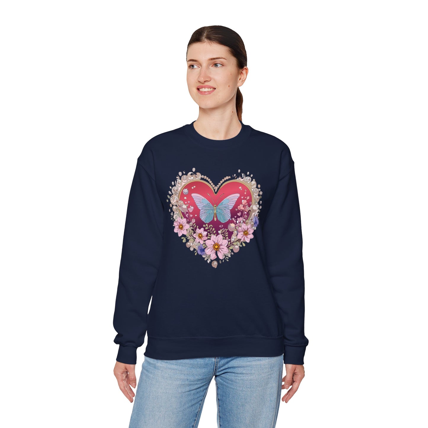 Floral Heart Sweatshirt, Floral Love Sweatshirt, Valentine's Day Sweatshirt, Heart Floral Sweatshirt