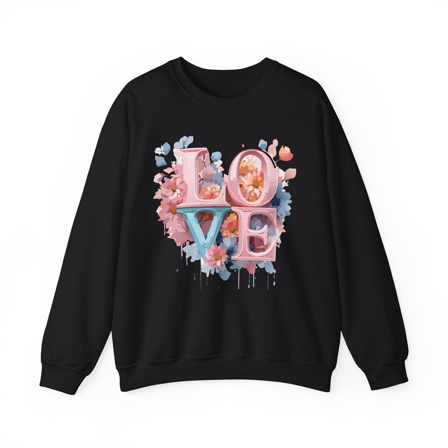 Floral Love Sweatshirt, Valentine's Day Sweatshirt, Love Flower Sweatshirt