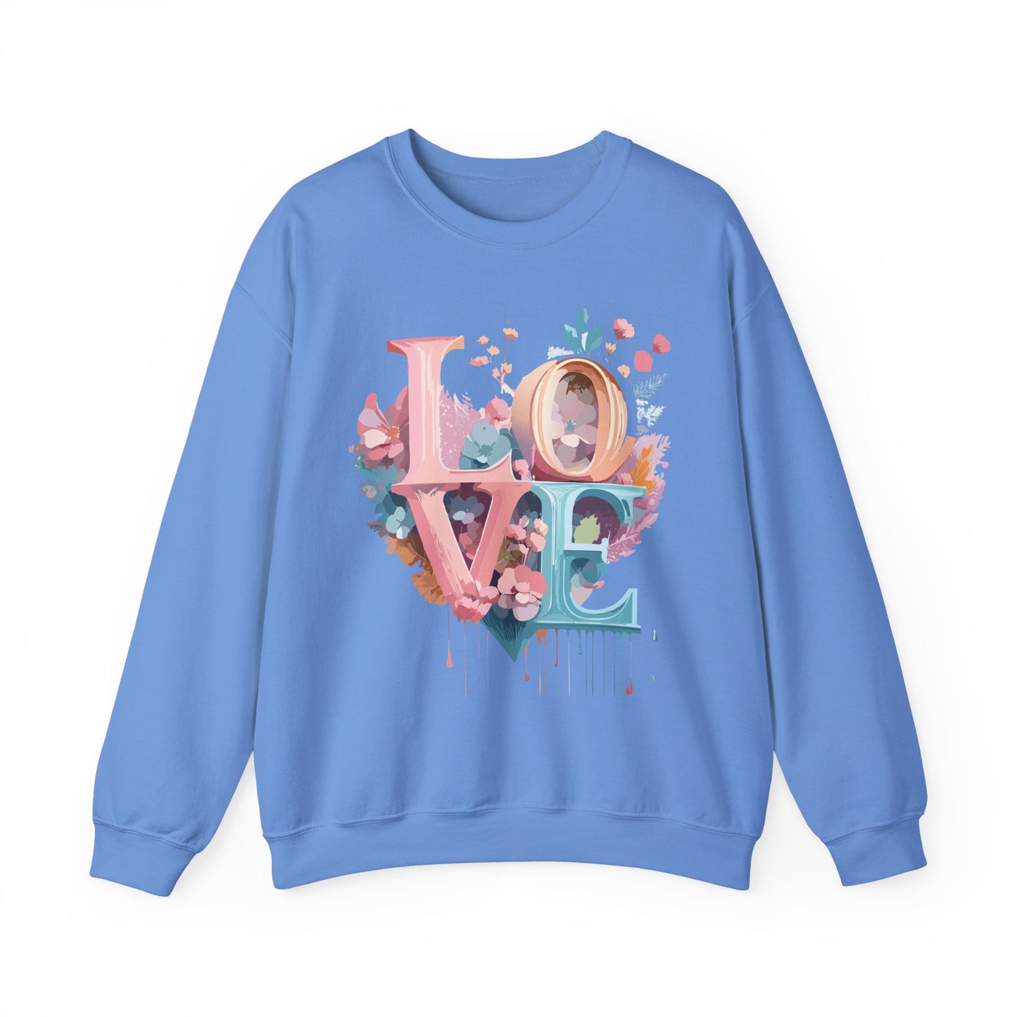 Floral Love Sweatshirt, Valentine's Day Sweatshirt, Love Flower Sweatshirt