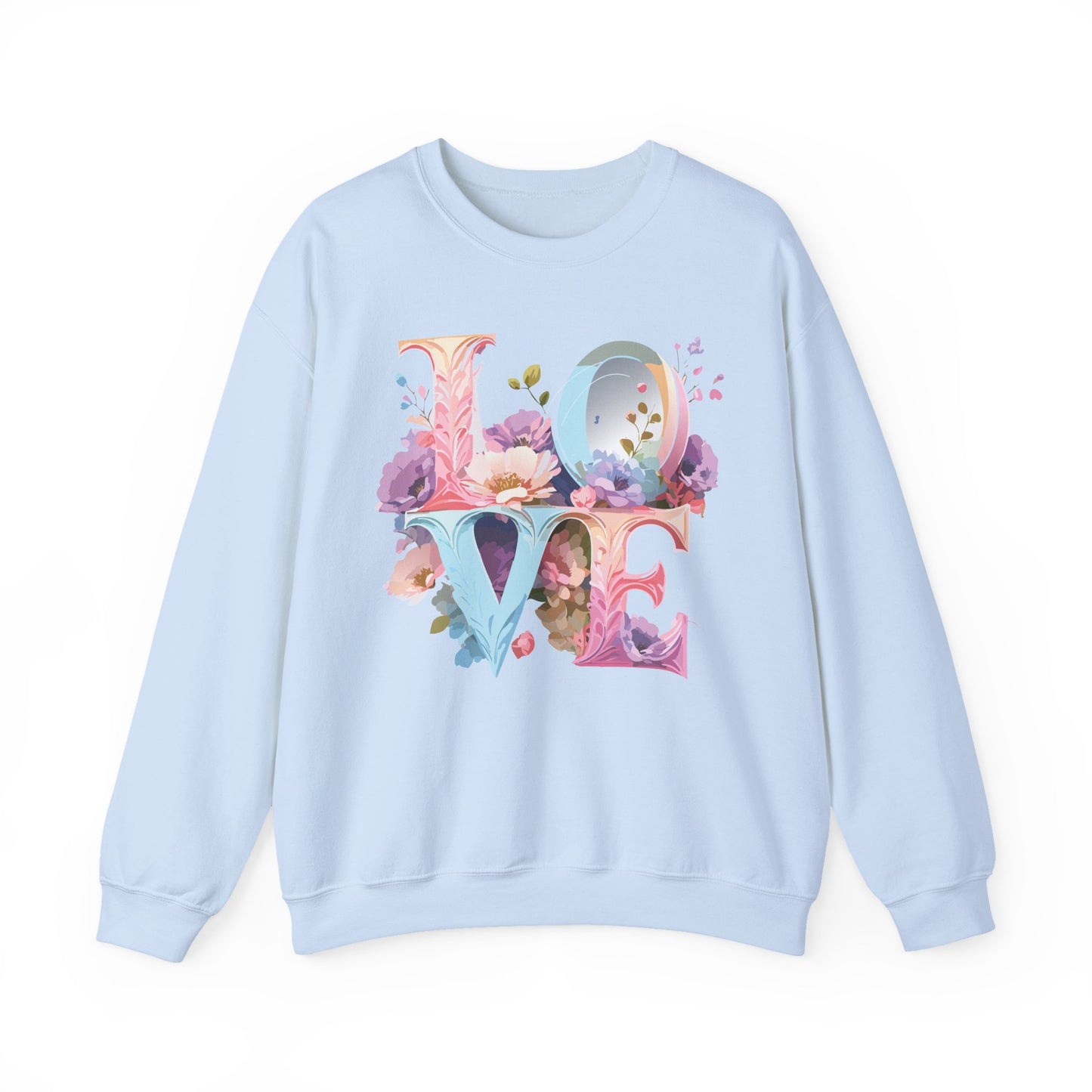 Floral Love Sweatshirt, Valentine's Day Sweatshirt, Love Flower Sweatshirt