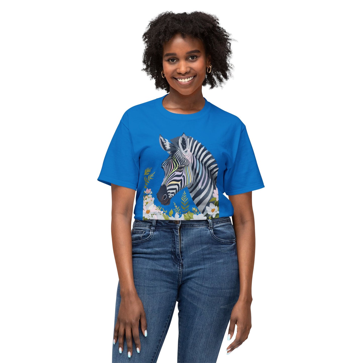 Zebra T-Shirt, Vintage Zebra Tee, Floral Tees, Zebra Art Design Shirt, Tee Shirt with Zebra 7