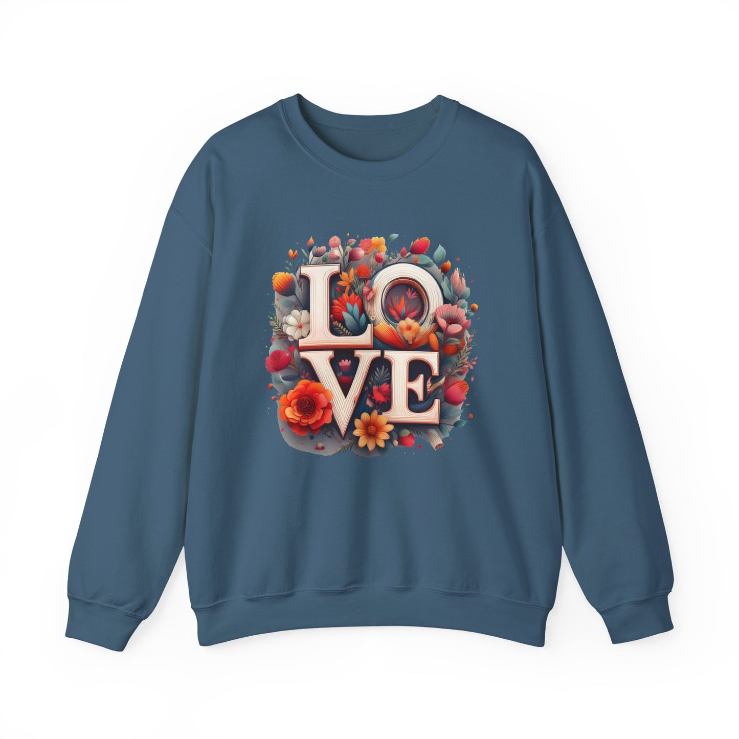 Floral Love Sweatshirt, Valentine's Day Sweatshirt, Love Flower Sweatshirt