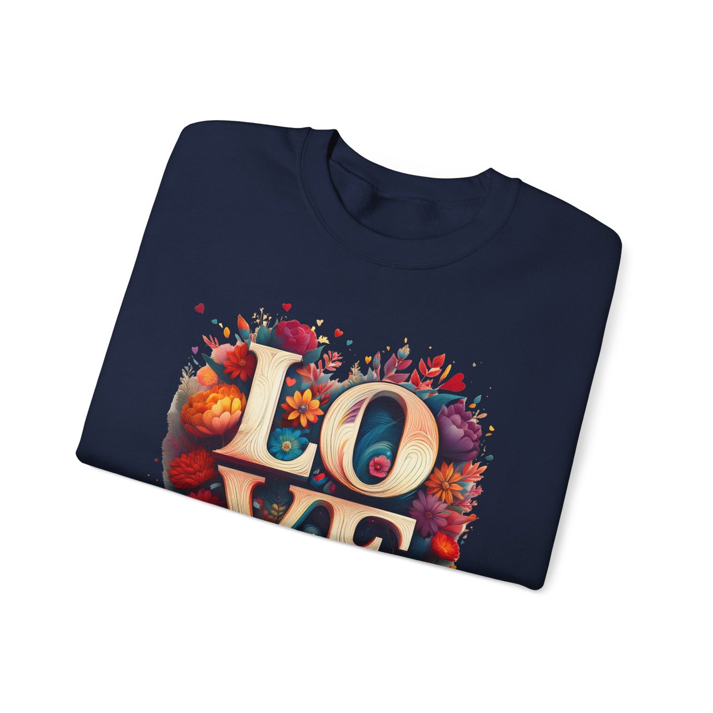 Floral Love Sweatshirt, Valentine's Day Sweatshirt, Love Flower Sweatshirt