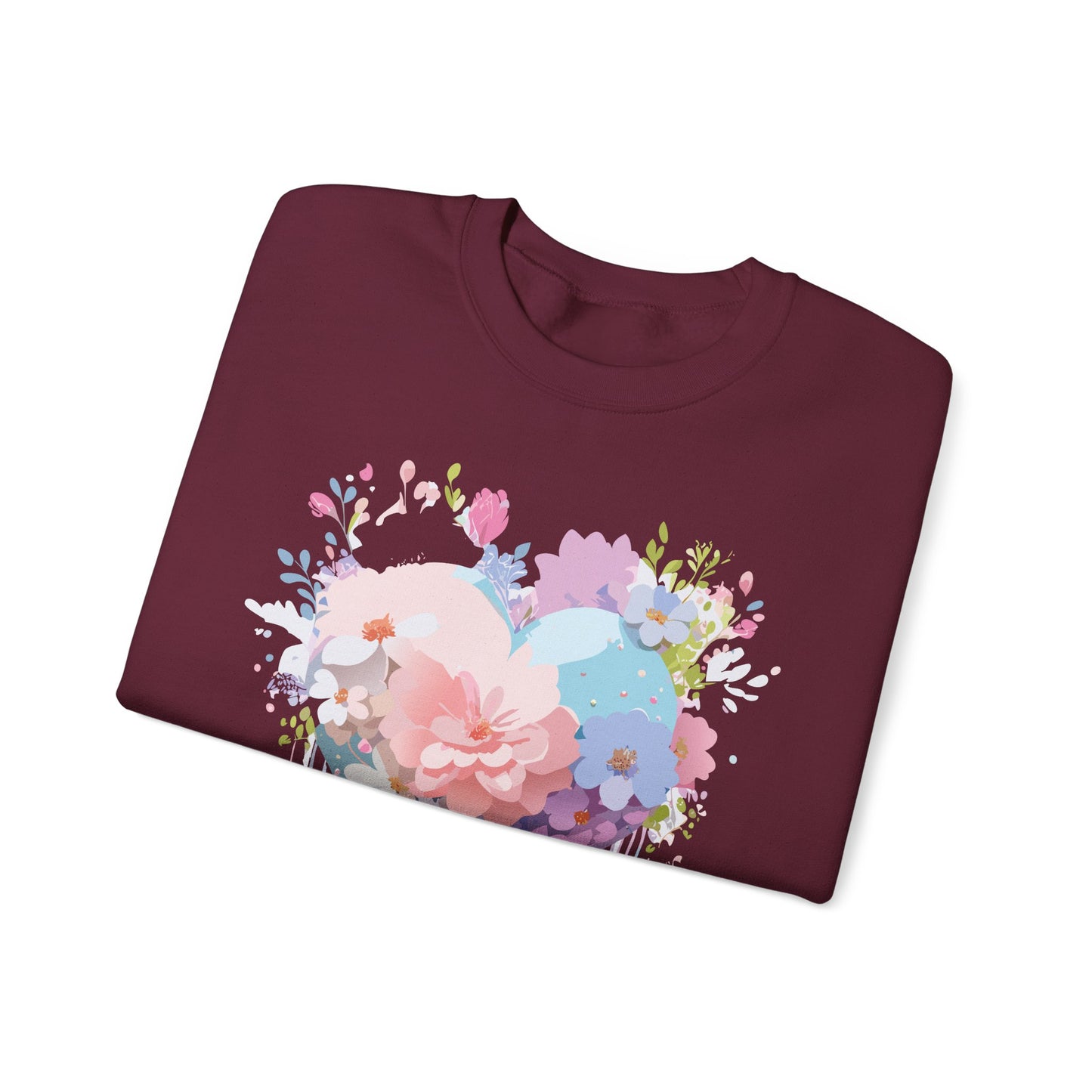 Floral Heart Sweatshirt, Floral Love Sweatshirt, Valentine's Day Sweatshirt, Heart Floral Sweatshirt
