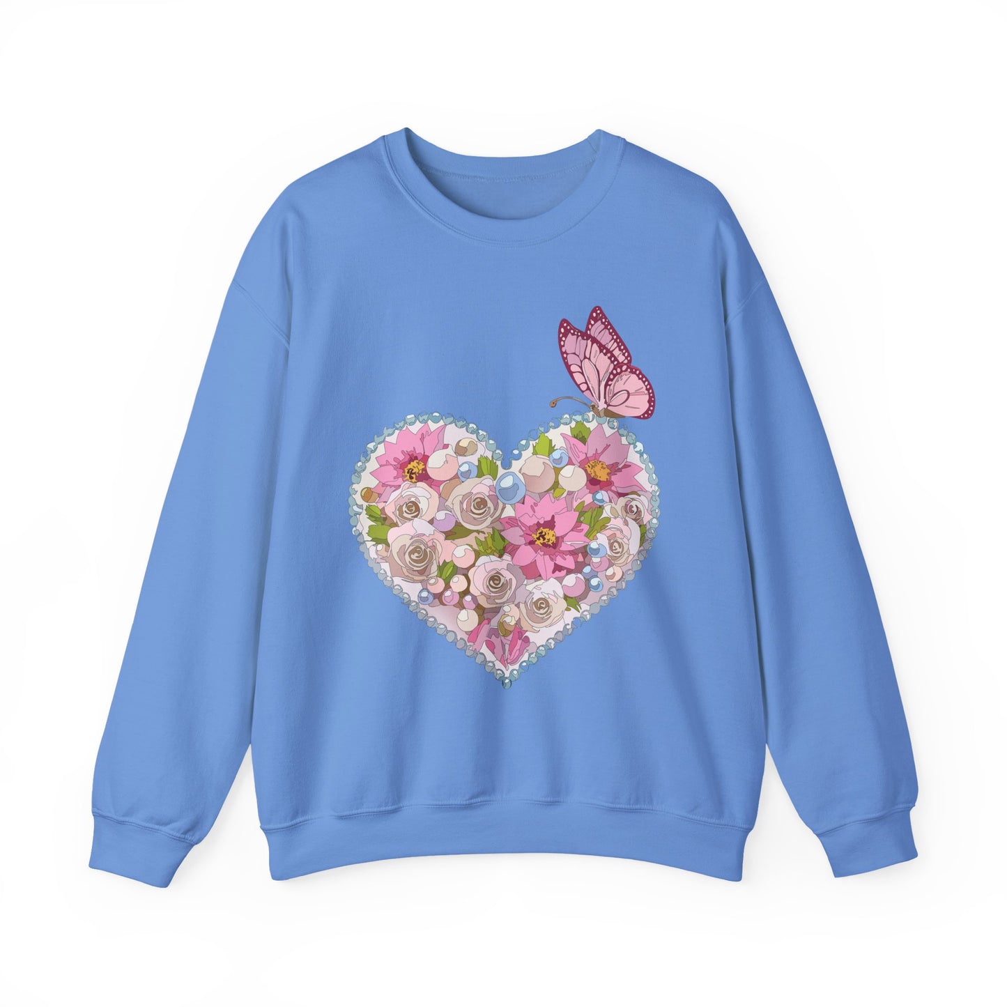 Floral Heart Sweatshirt, Floral Love Sweatshirt, Valentine's Day Sweatshirt, Heart Floral Sweatshirt